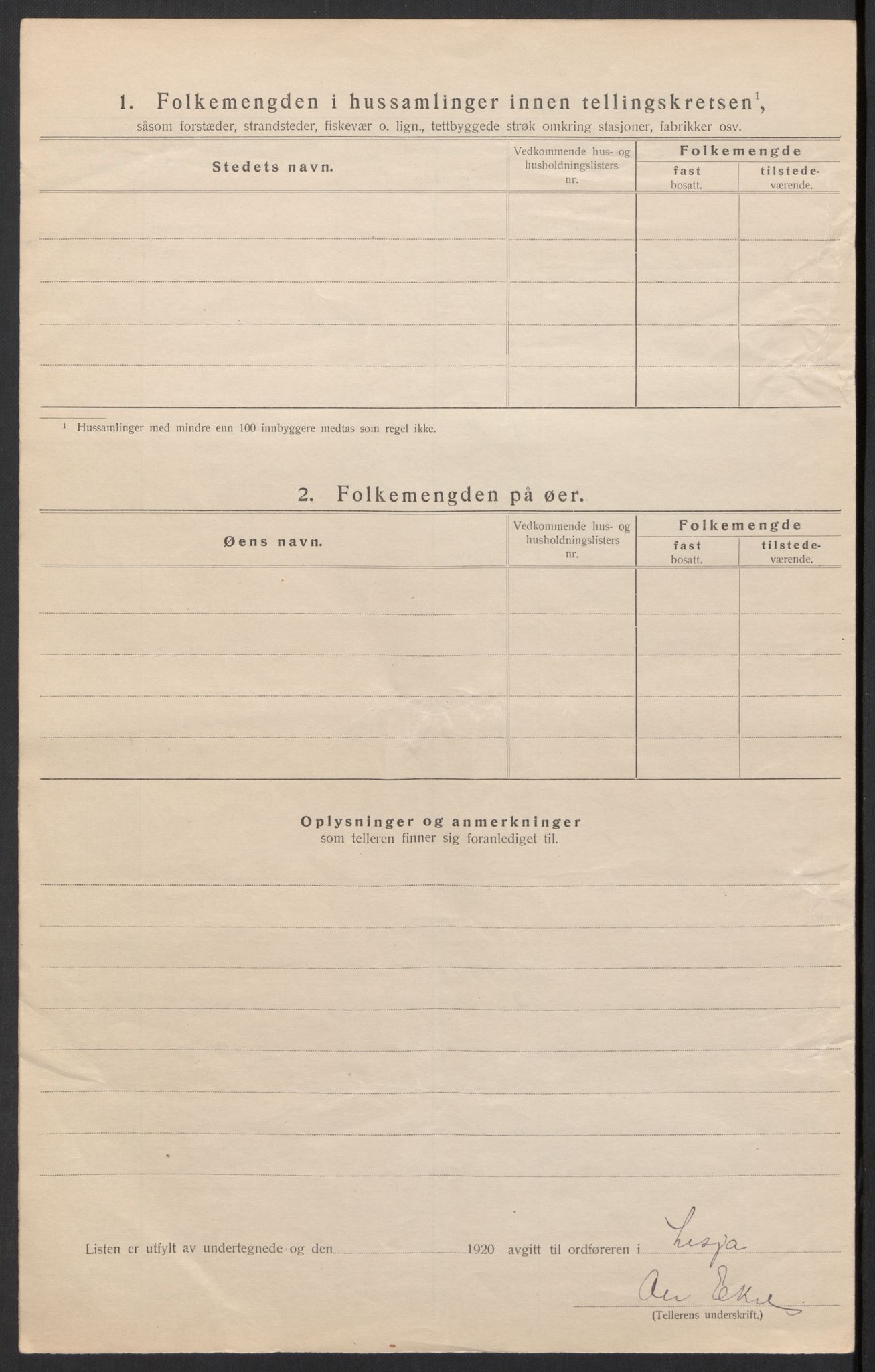 SAH, 1920 census for Lesja, 1920, p. 30