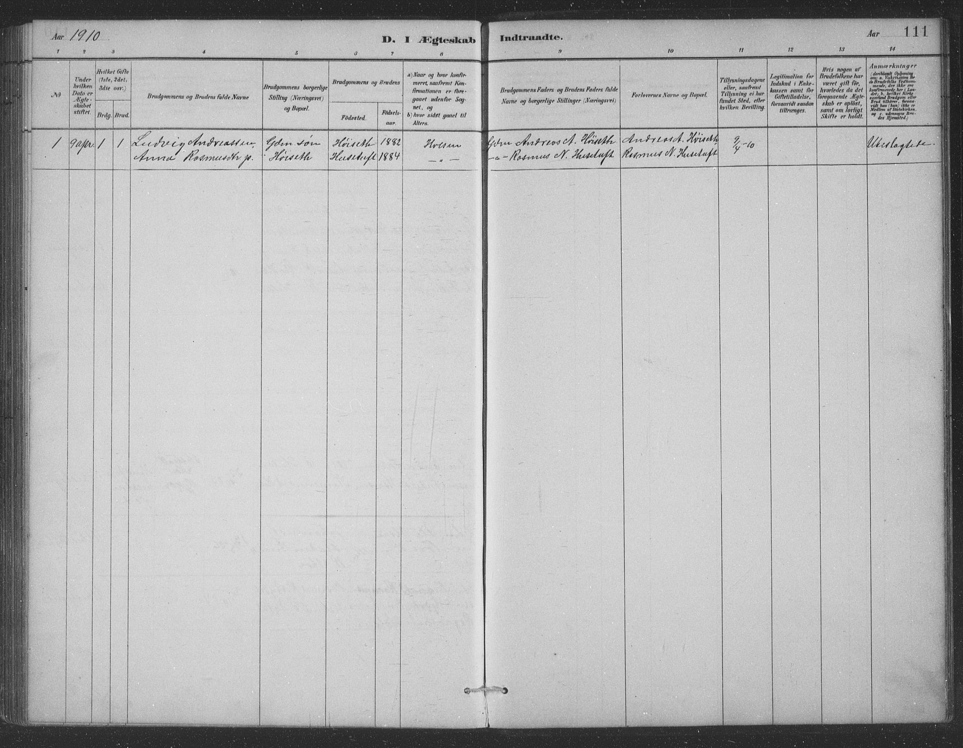 Førde sokneprestembete, AV/SAB-A-79901/H/Hab/Habc/L0002: Parish register (copy) no. C 2, 1881-1911, p. 111