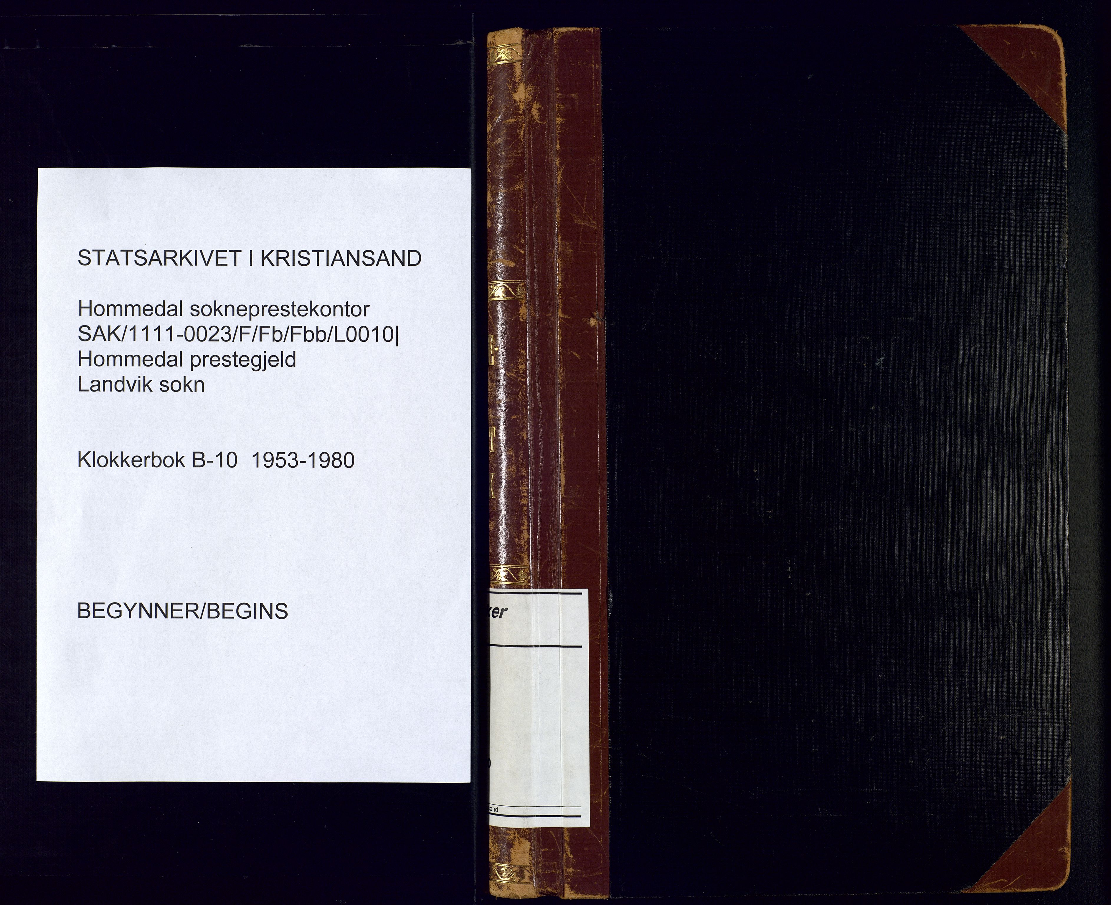 Hommedal sokneprestkontor, SAK/1111-0023/F/Fb/Fbb/L0010: Parish register (copy) no. B-10, 1953-1980