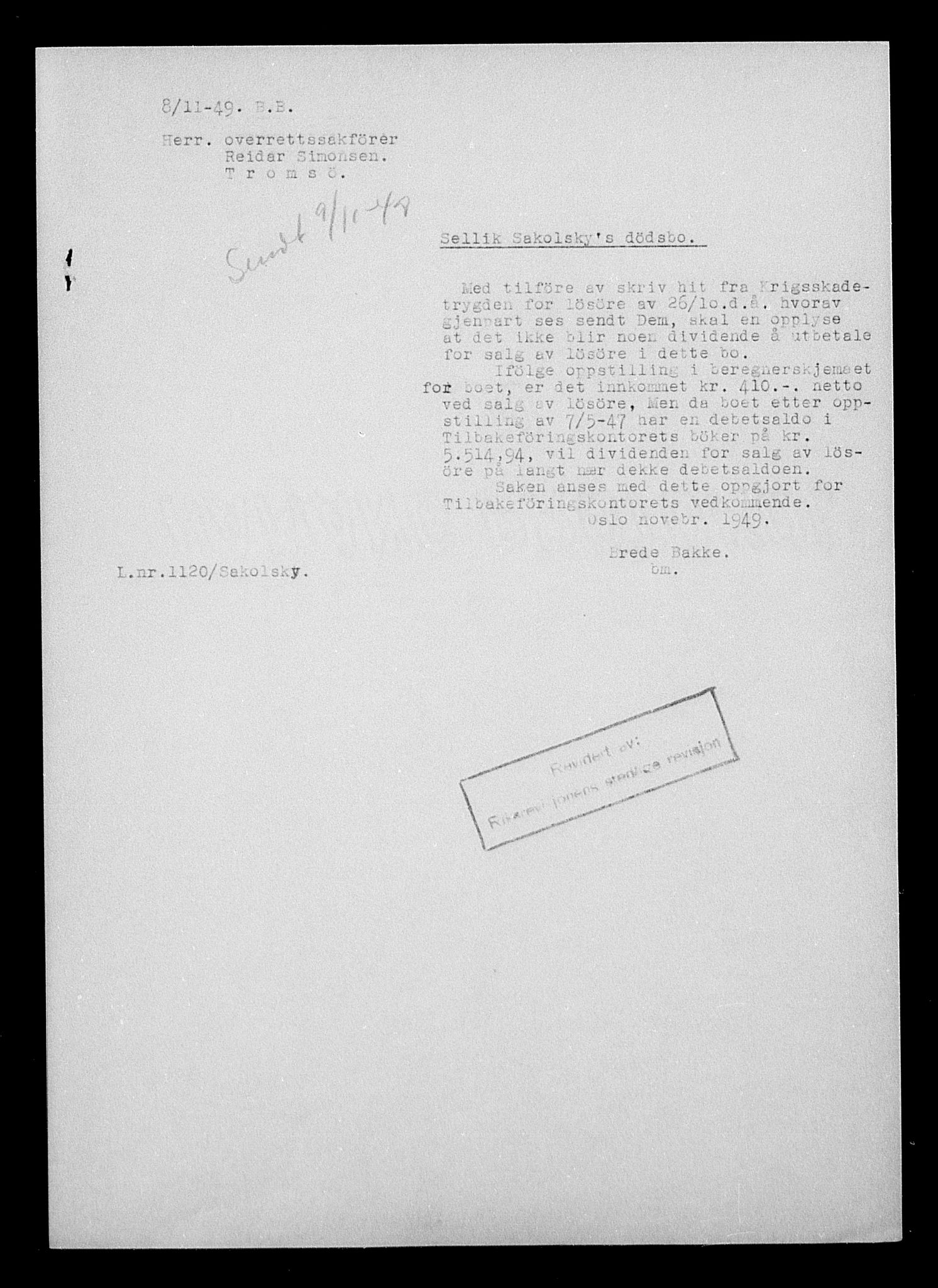 Justisdepartementet, Tilbakeføringskontoret for inndratte formuer, AV/RA-S-1564/H/Hc/Hcb/L0915: --, 1945-1947, p. 298