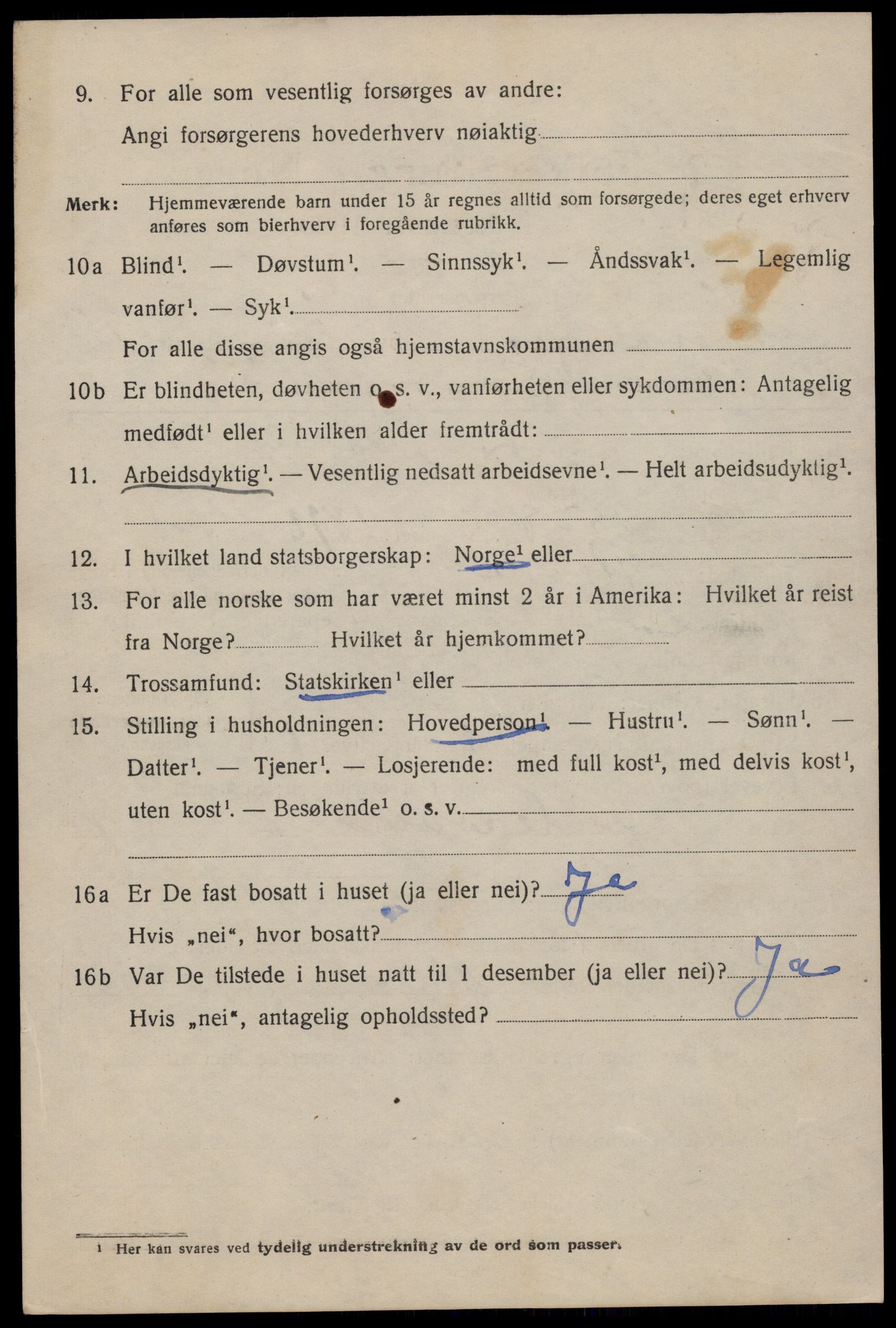 SAST, 1920 census for Stavanger, 1920, p. 84961