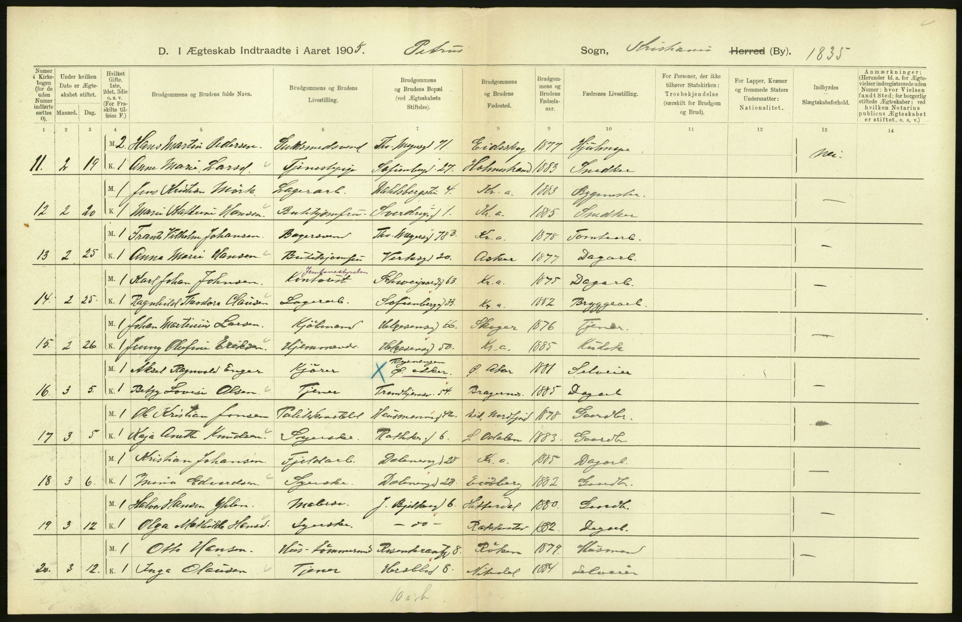 Statistisk sentralbyrå, Sosiodemografiske emner, Befolkning, AV/RA-S-2228/D/Df/Dfa/Dfaa/L0004: Kristiania: Gifte, døde, 1903, p. 620