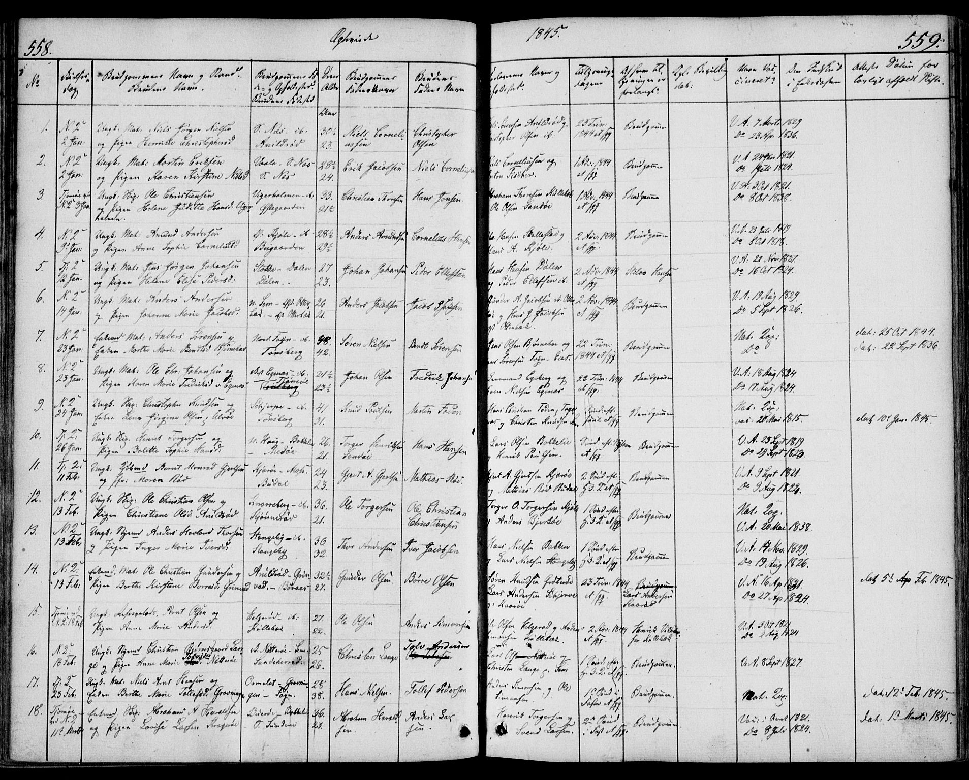 Nøtterøy kirkebøker, AV/SAKO-A-354/F/Fa/L0005: Parish register (official) no. I 5, 1839-1852, p. 558-559