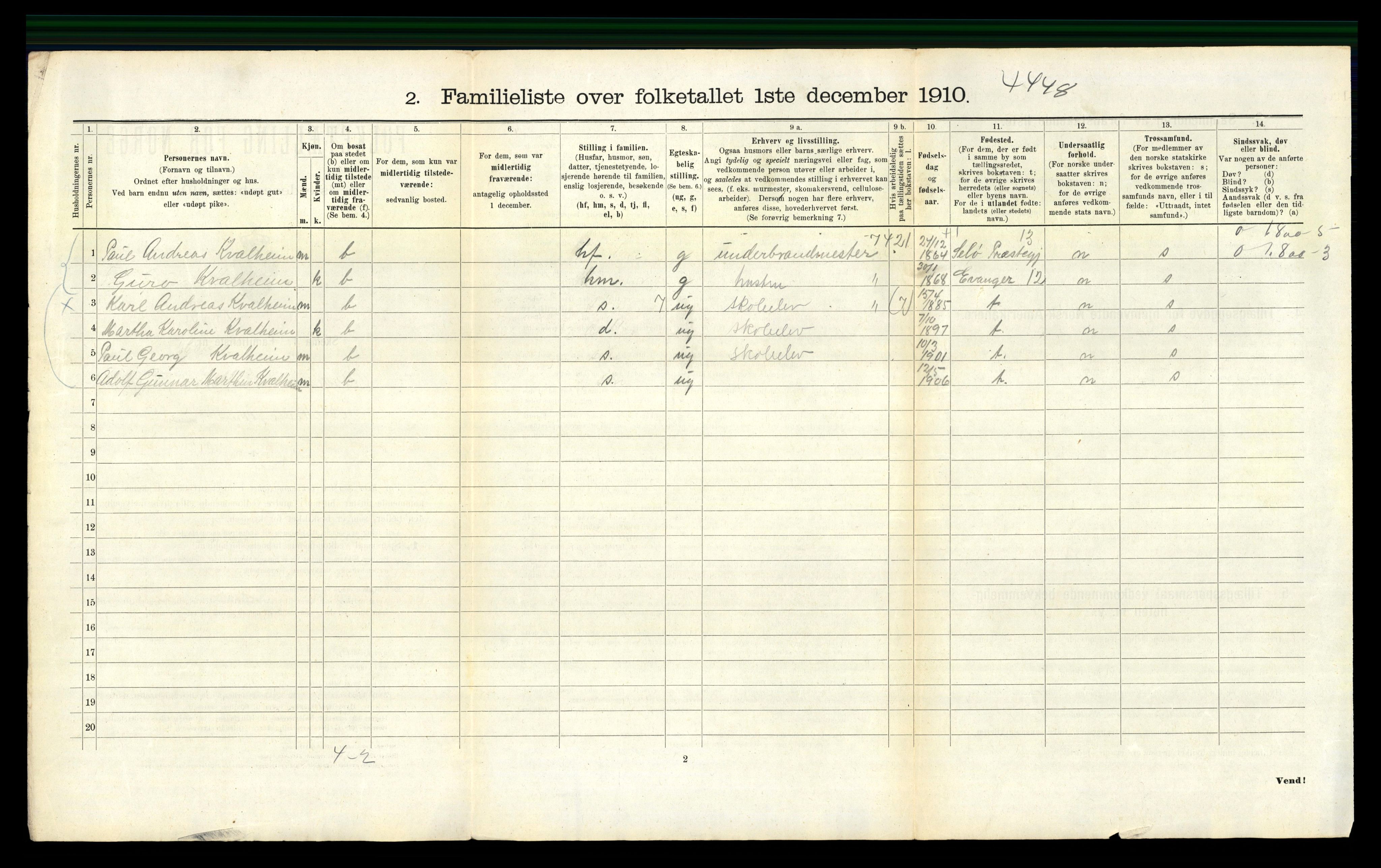 RA, 1910 census for Bergen, 1910, p. 32232