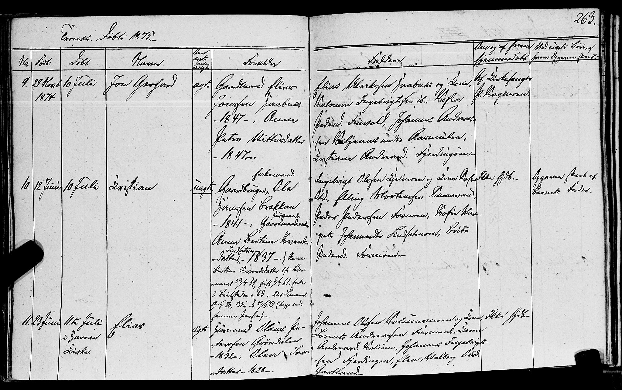 Ministerialprotokoller, klokkerbøker og fødselsregistre - Nord-Trøndelag, AV/SAT-A-1458/762/L0538: Parish register (official) no. 762A02 /2, 1833-1879, p. 263