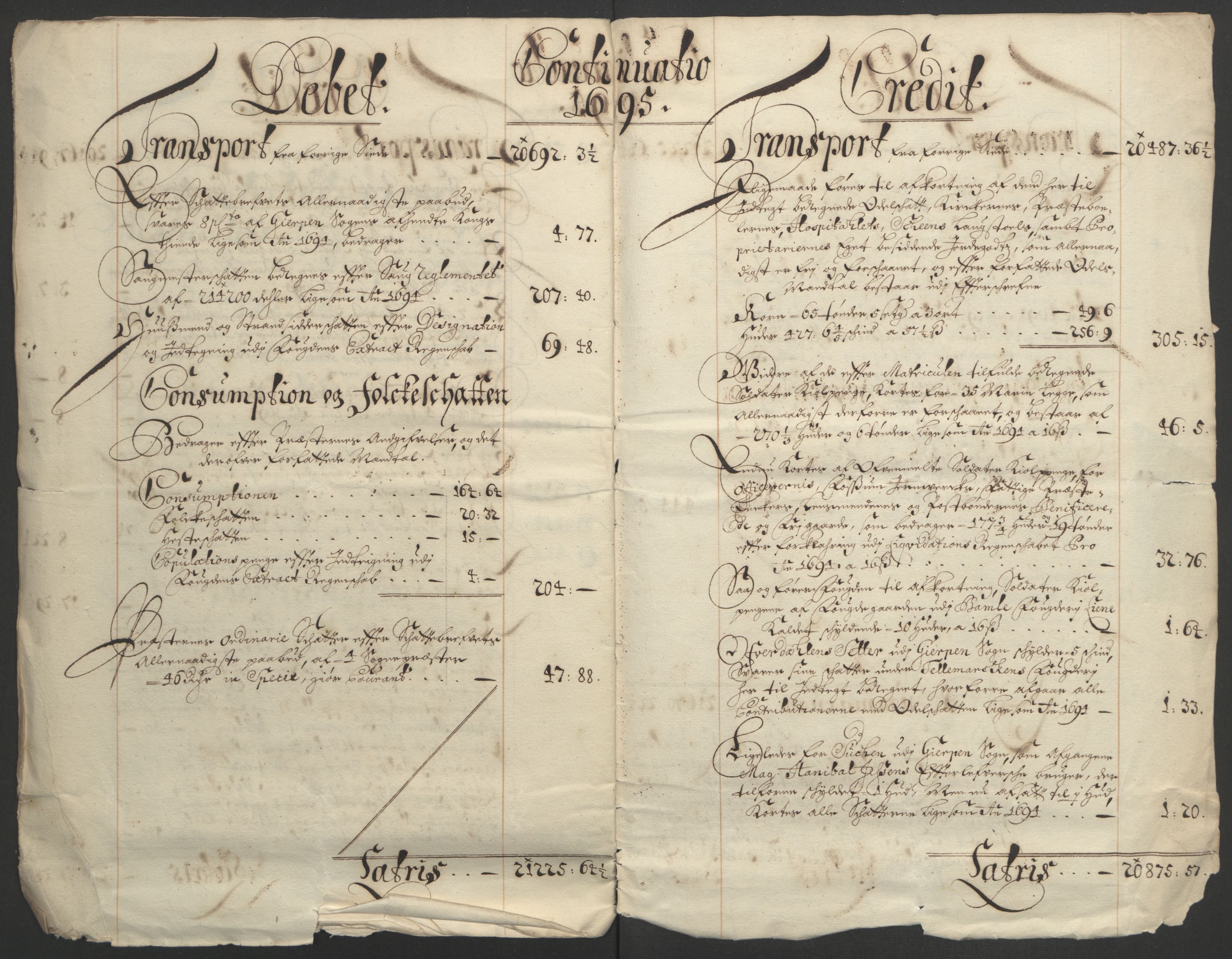 Rentekammeret inntil 1814, Reviderte regnskaper, Fogderegnskap, AV/RA-EA-4092/R36/L2093: Fogderegnskap Øvre og Nedre Telemark og Bamble, 1695, p. 34