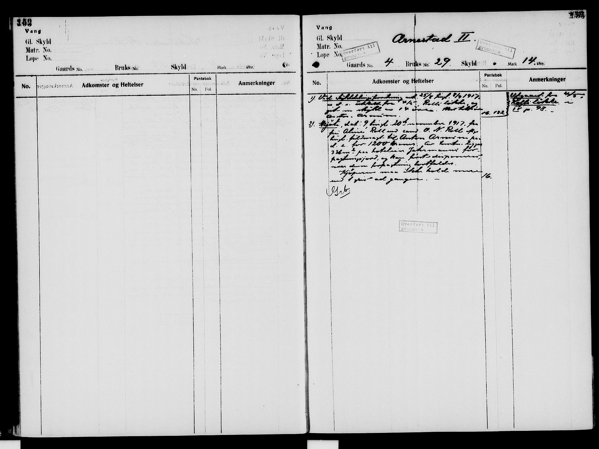 Nord-Hedmark sorenskriveri, SAH/TING-012/H/Ha/Had/Hade/L0005: Mortgage register no. 4.5, 1916-1940, p. 153-154