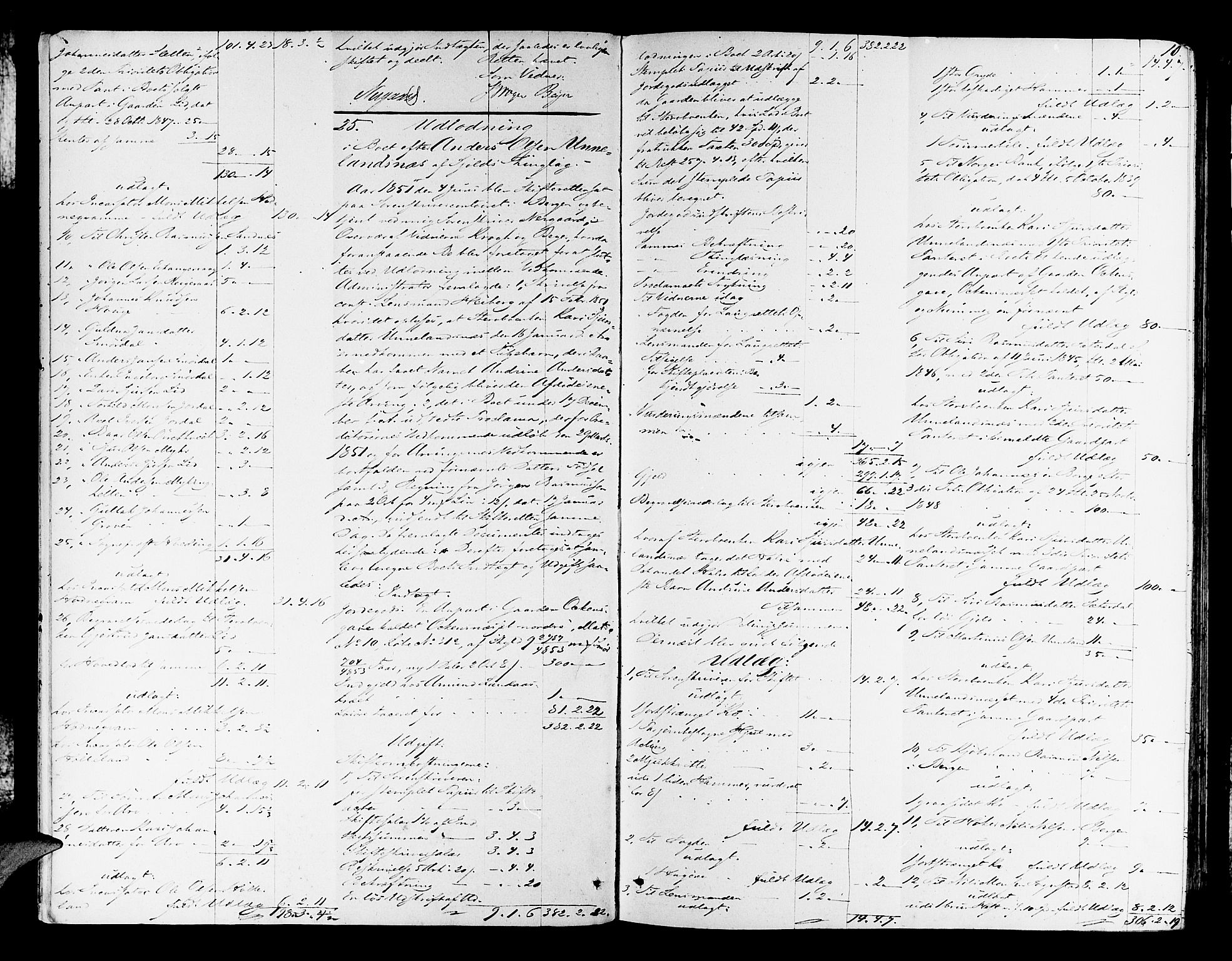Nordhordland sorenskrivar, AV/SAB-A-2901/1/H/Hd/Hda/L0005: Skifteutlodningsprotokollar, 1851-1857, p. 9b-10a