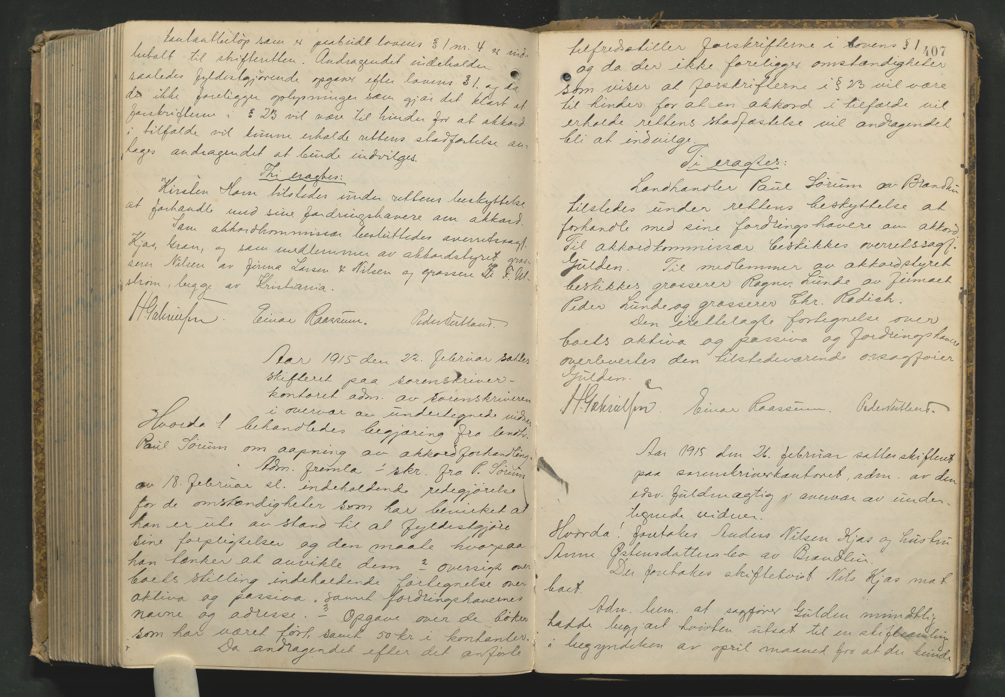 Hadeland og Land tingrett, AV/SAH-TING-010/J/Jc/L0005: Skifteforhandlingsprotokoll, 1893-1916, p. 406b-407a