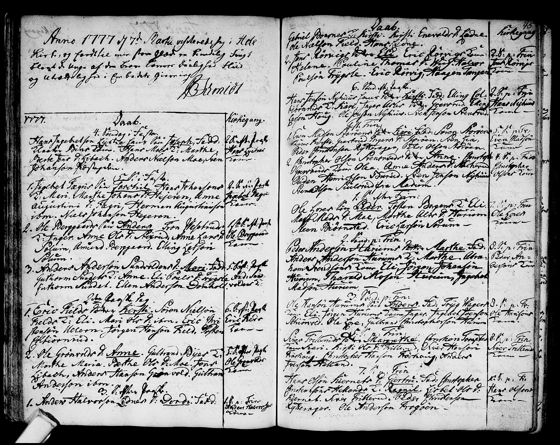 Hole kirkebøker, SAKO/A-228/F/Fa/L0002: Parish register (official) no. I 2, 1766-1814, p. 45