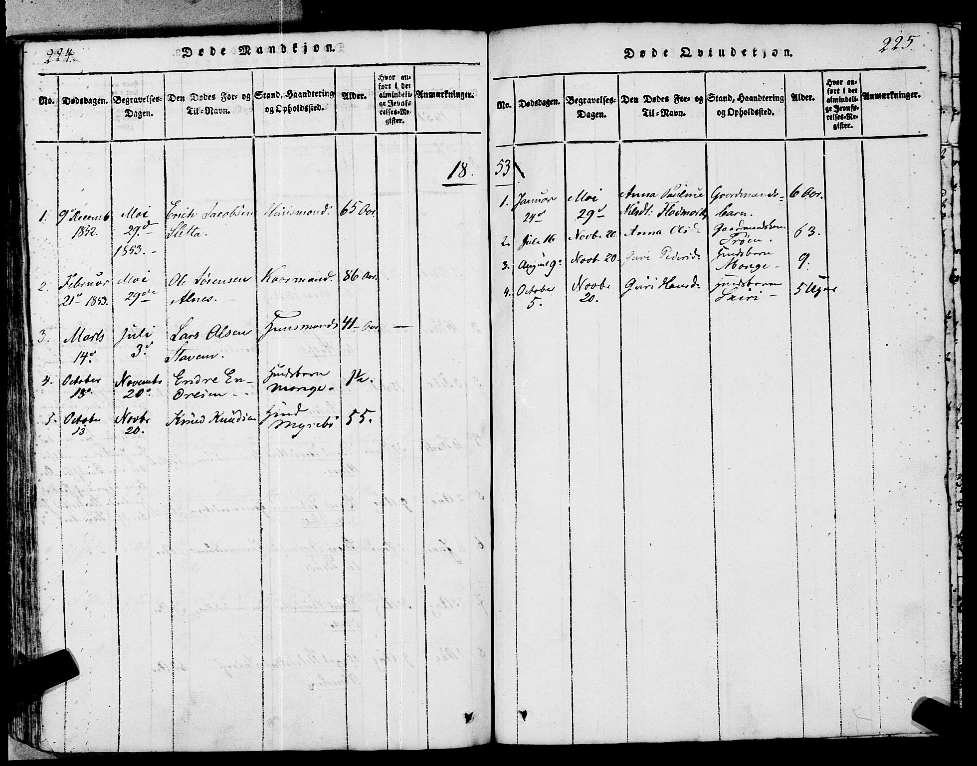 Ministerialprotokoller, klokkerbøker og fødselsregistre - Møre og Romsdal, AV/SAT-A-1454/546/L0593: Parish register (official) no. 546A01, 1818-1853, p. 224-225