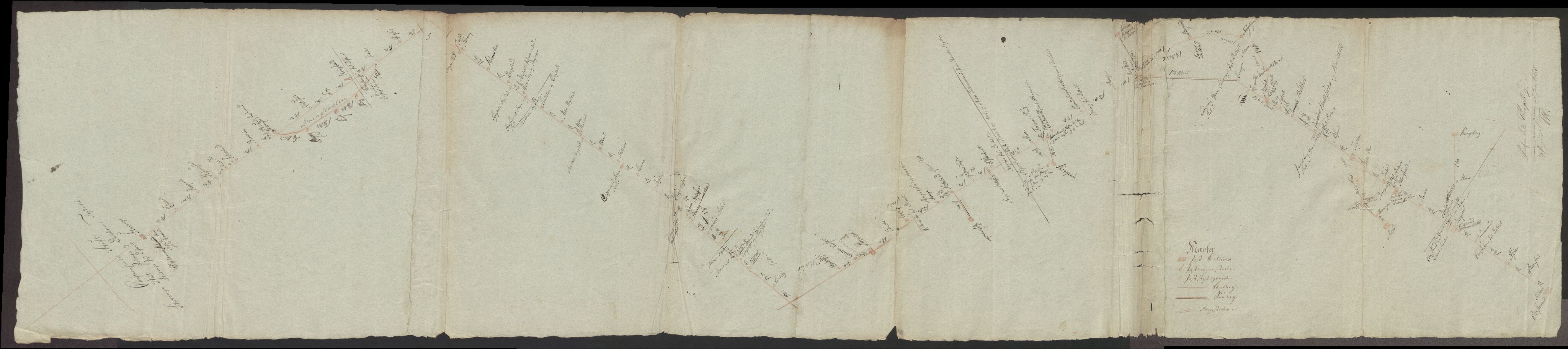 Generalpostdireksjonen 1719-1814, AV/RA-EA-3108/E/L0036/0003: Dokumenter vedrørende postgangen: / Nr. 34: Riss av postveiene i Norge, 1800, p. 11