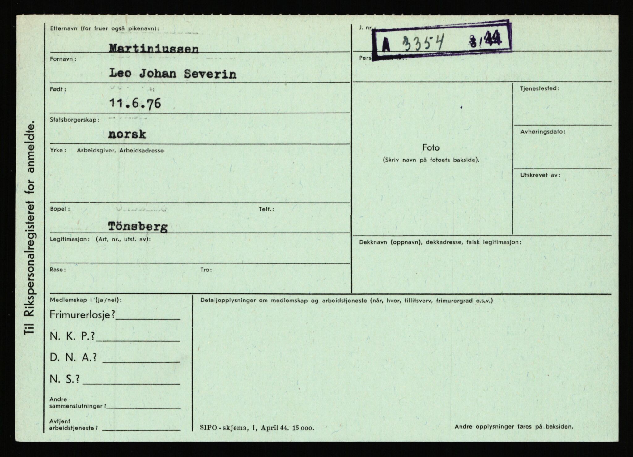 Statspolitiet - Hovedkontoret / Osloavdelingen, AV/RA-S-1329/C/Ca/L0010: Lind - Moksnes, 1943-1945, p. 2836