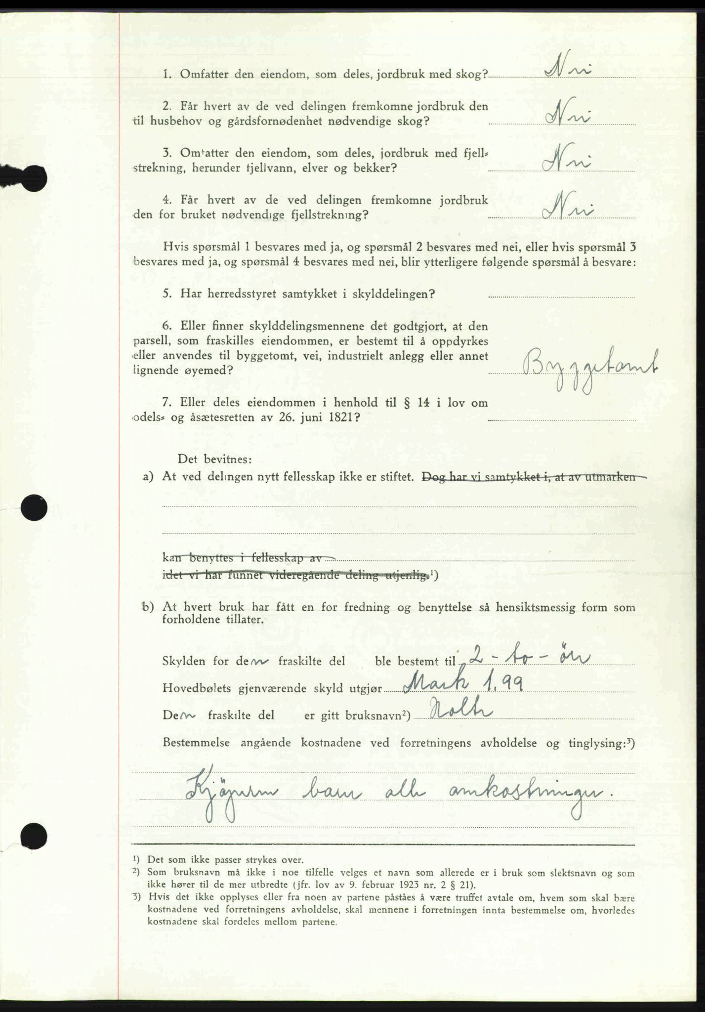 Toten tingrett, SAH/TING-006/H/Hb/Hbc/L0013: Mortgage book no. Hbc-13, 1945-1945, Diary no: : 979/1945