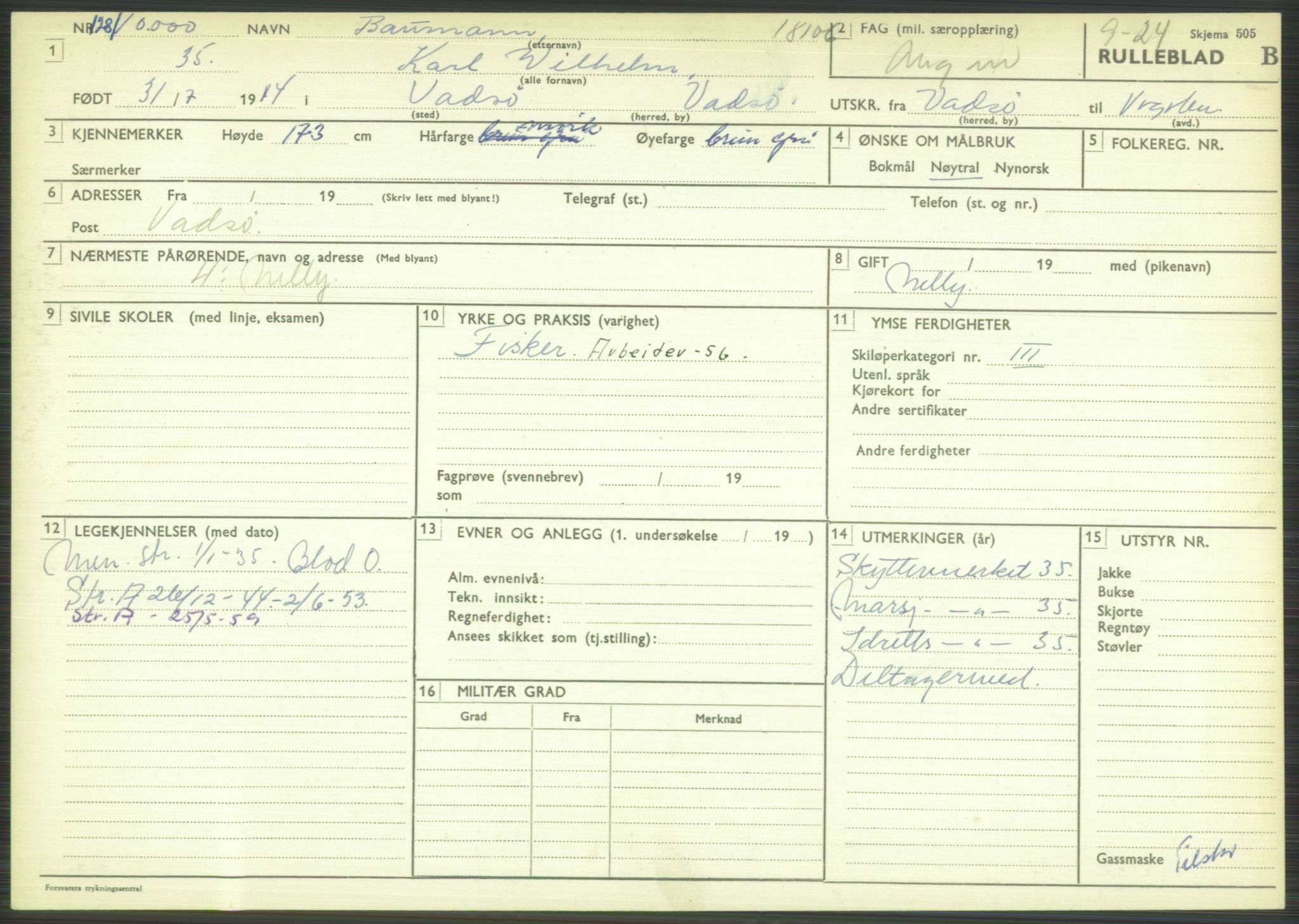 Forsvaret, Varanger bataljon, AV/RA-RAFA-2258/1/D/L0444: Rulleblad for menige født 1913-1914, 1913-1914, p. 294