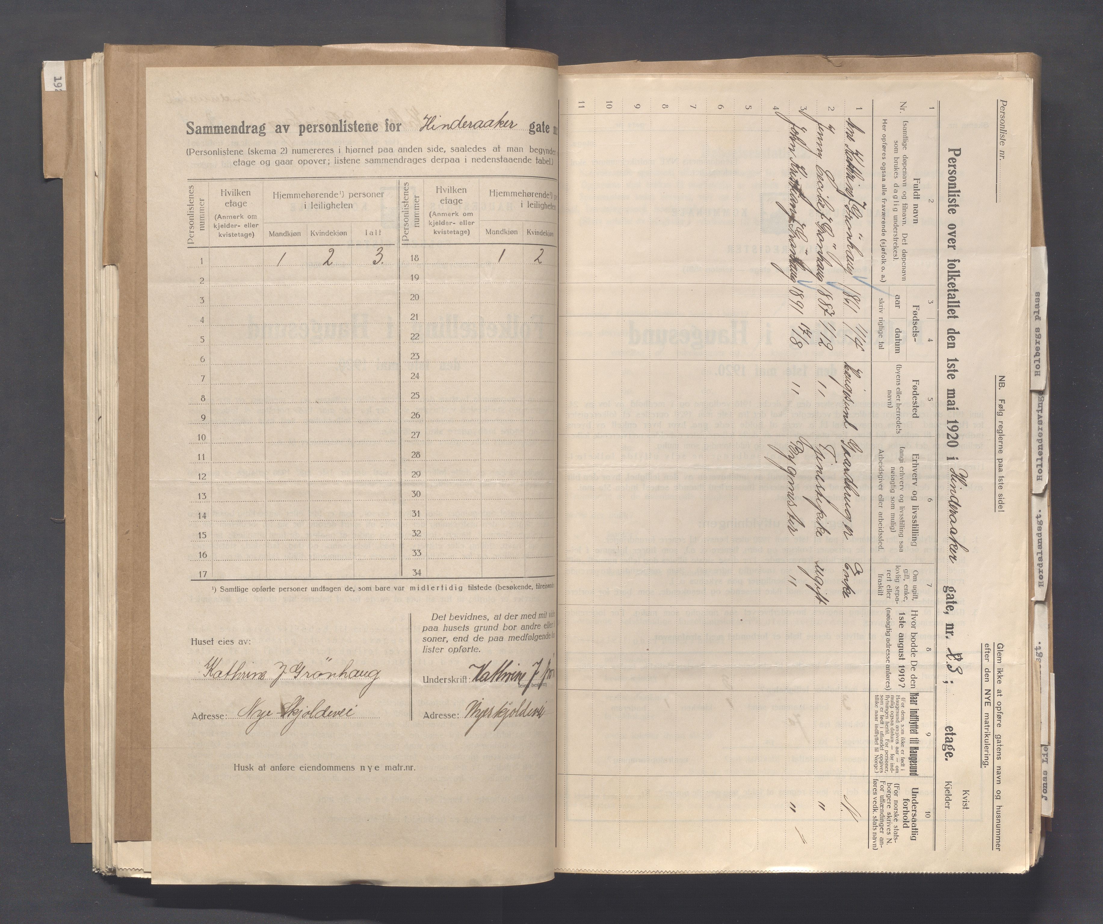 IKAR, Local census 1.5.1920 for Haugesund, 1920, p. 2140