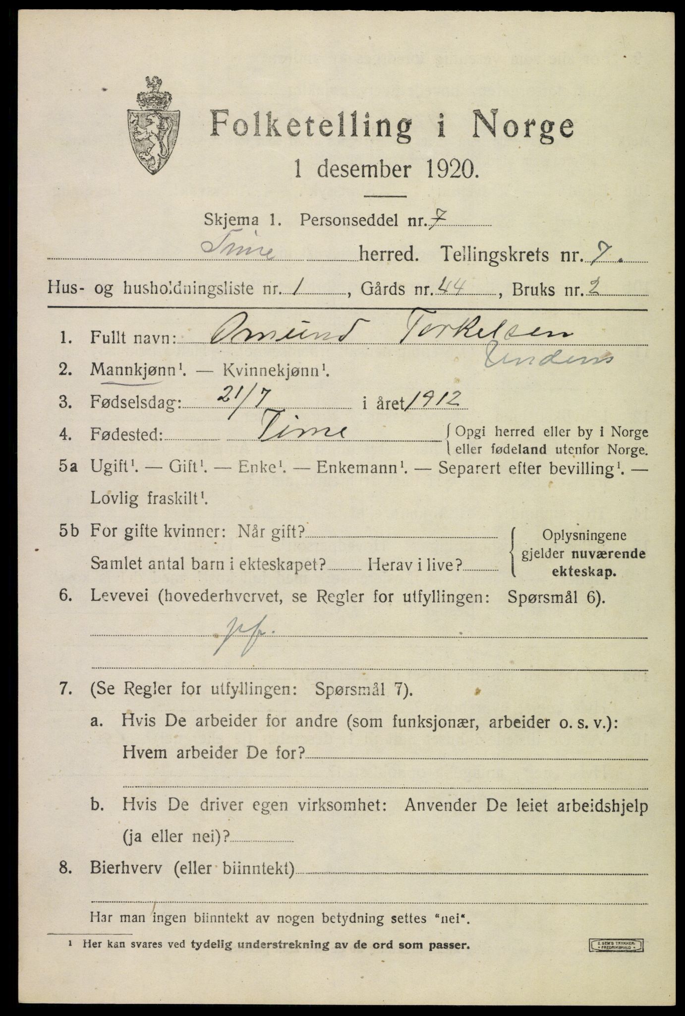 SAST, 1920 census for Time, 1920, p. 7257