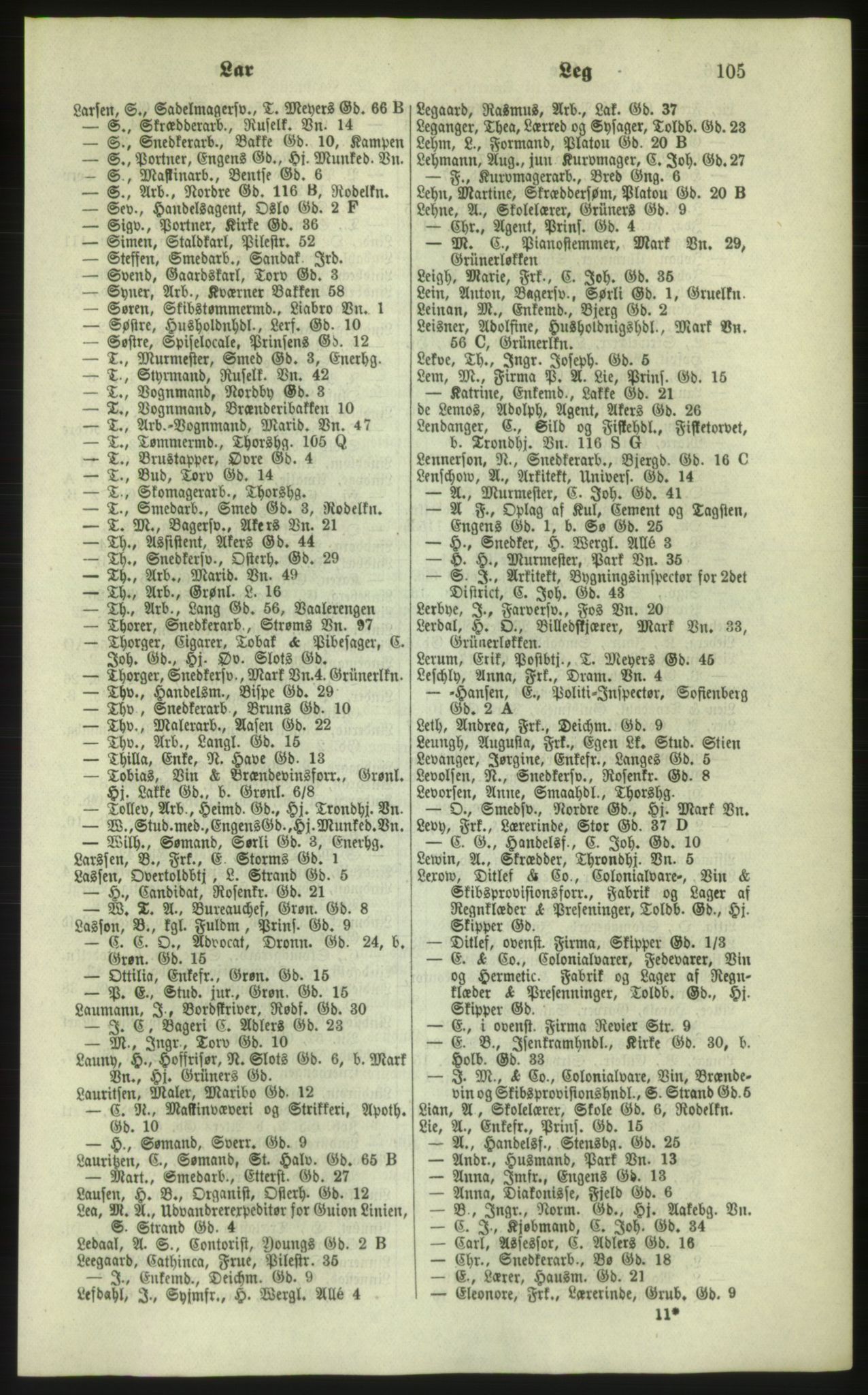 Kristiania/Oslo adressebok, PUBL/-, 1879, p. 105