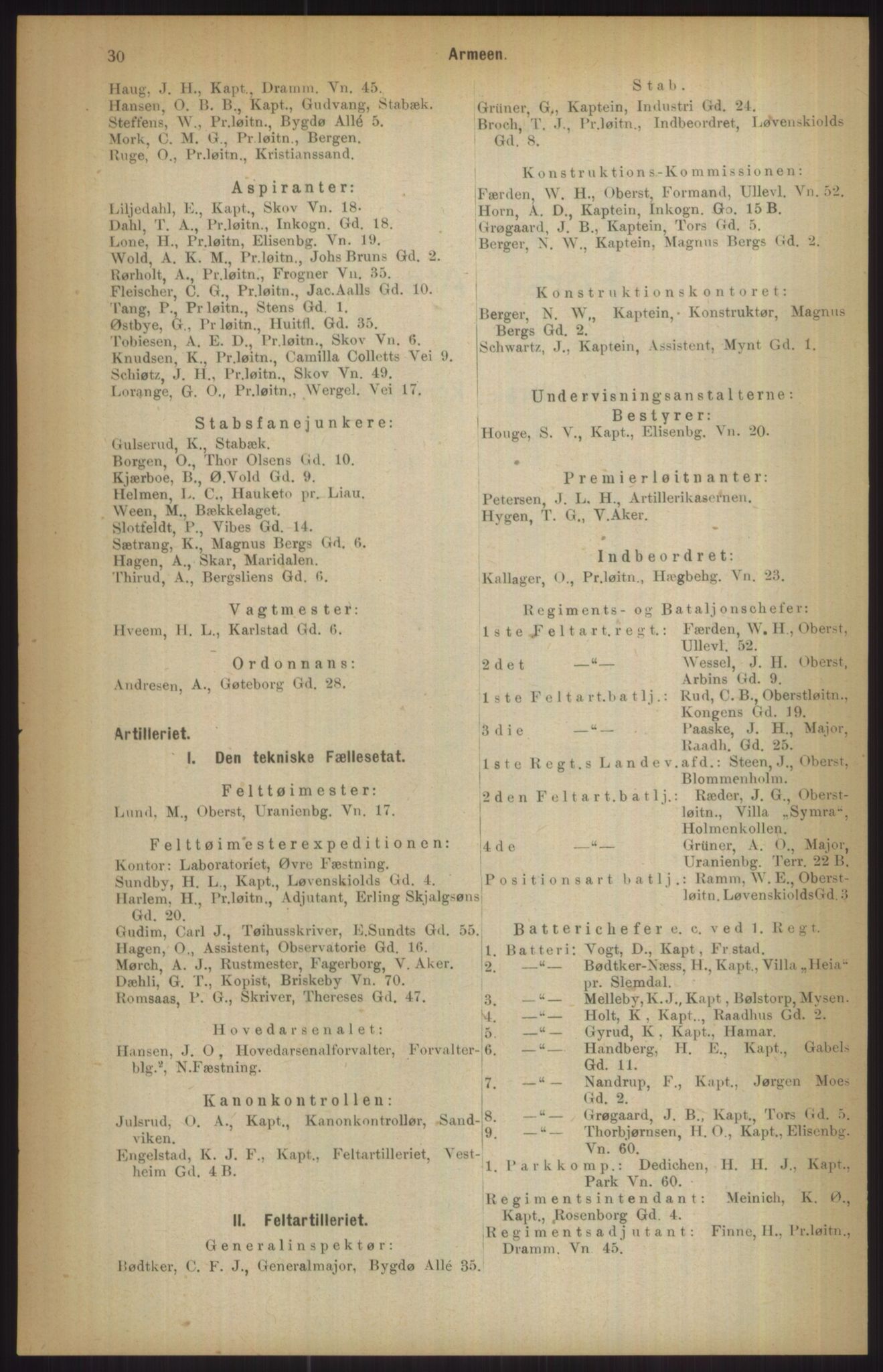 Kristiania/Oslo adressebok, PUBL/-, 1911, p. 30