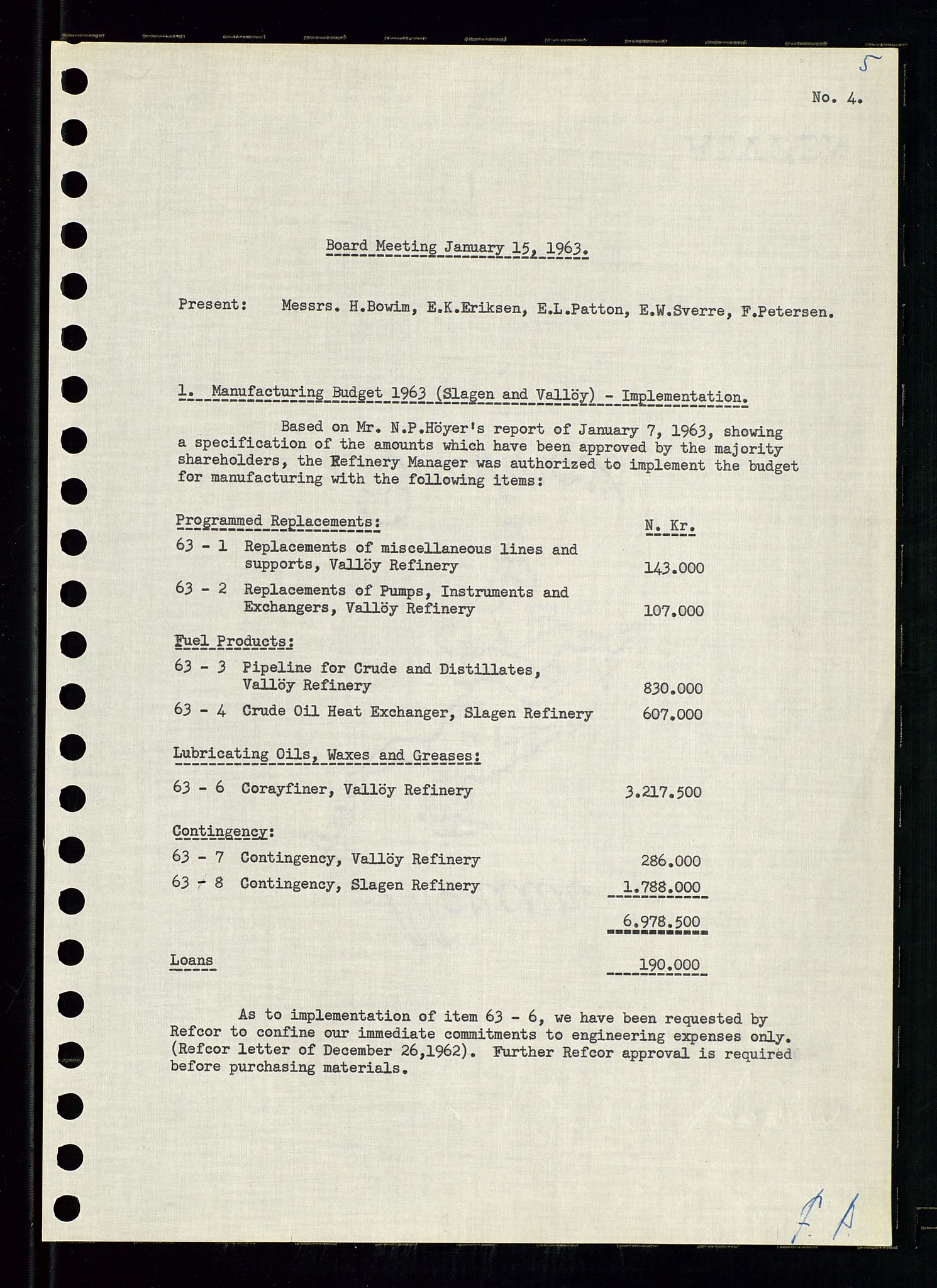 Pa 0982 - Esso Norge A/S, SAST/A-100448/A/Aa/L0001/0004: Den administrerende direksjon Board minutes (styrereferater) / Den administrerende direksjon Board minutes (styrereferater), 1963-1964, p. 257