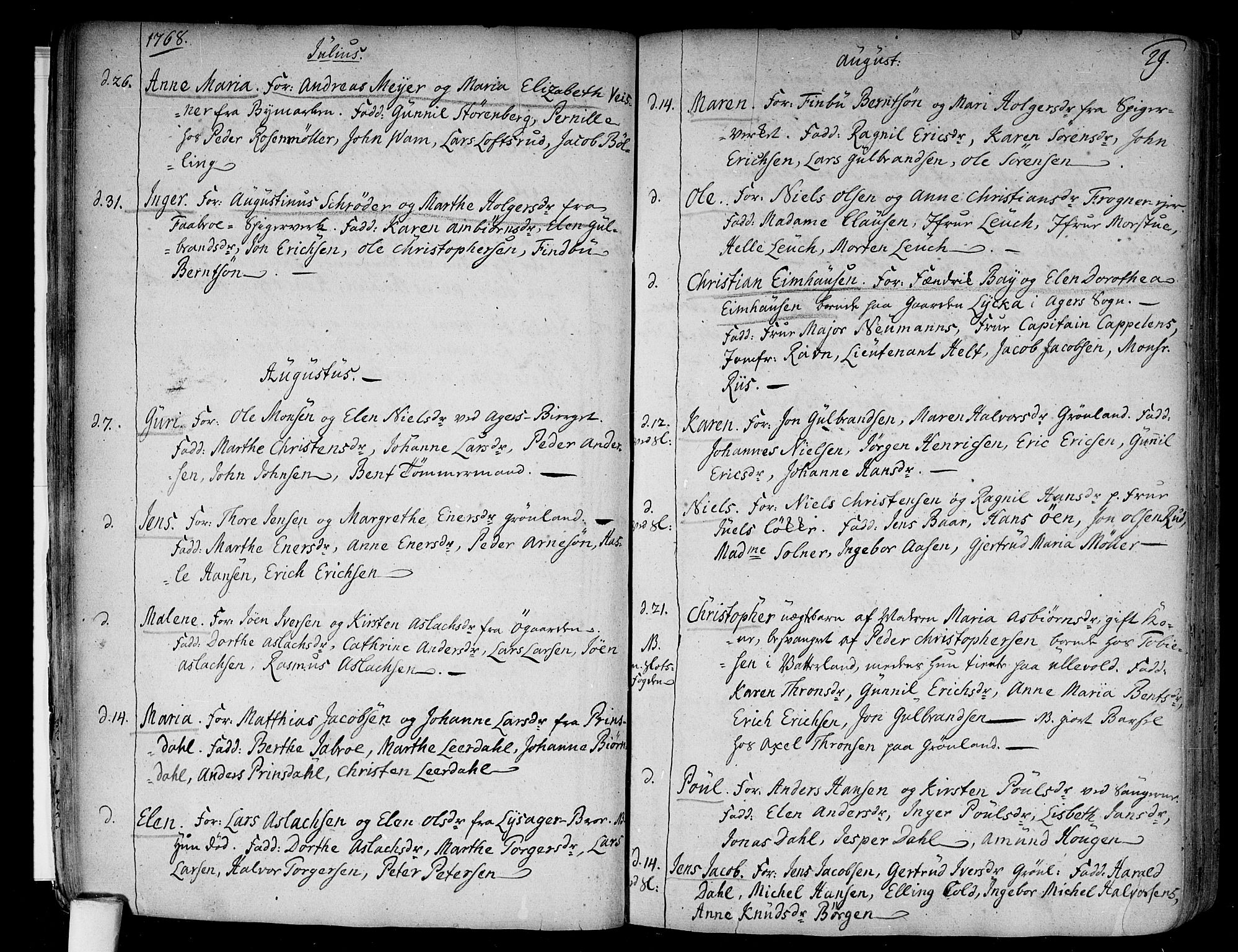 Aker prestekontor kirkebøker, AV/SAO-A-10861/F/L0009: Parish register (official) no. 9, 1765-1785, p. 29