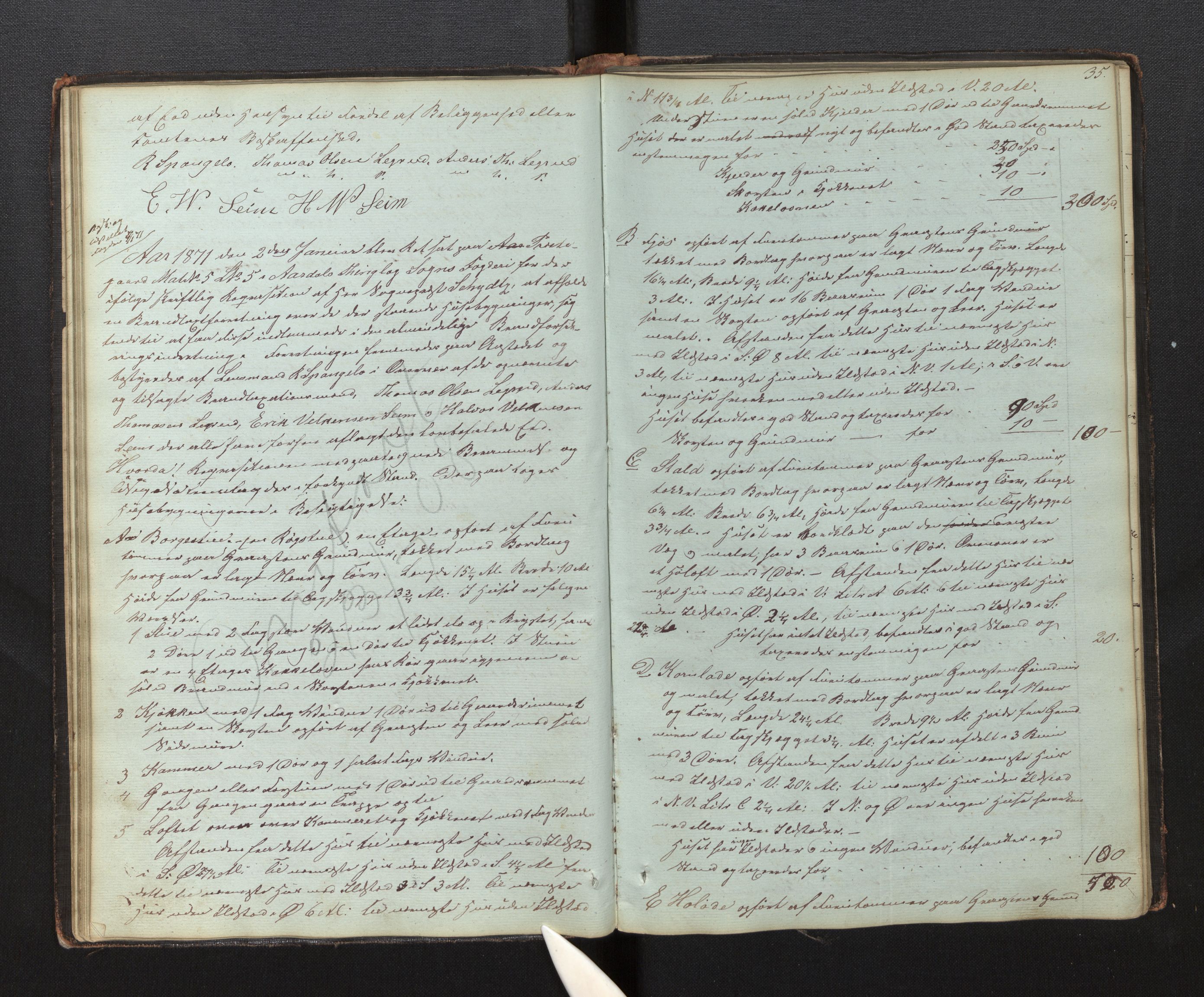 Lensmannen i Årdal, AV/SAB-A-30501/0012/L0001: Branntakstprotokoll, 1846-1898, p. 34b-35a