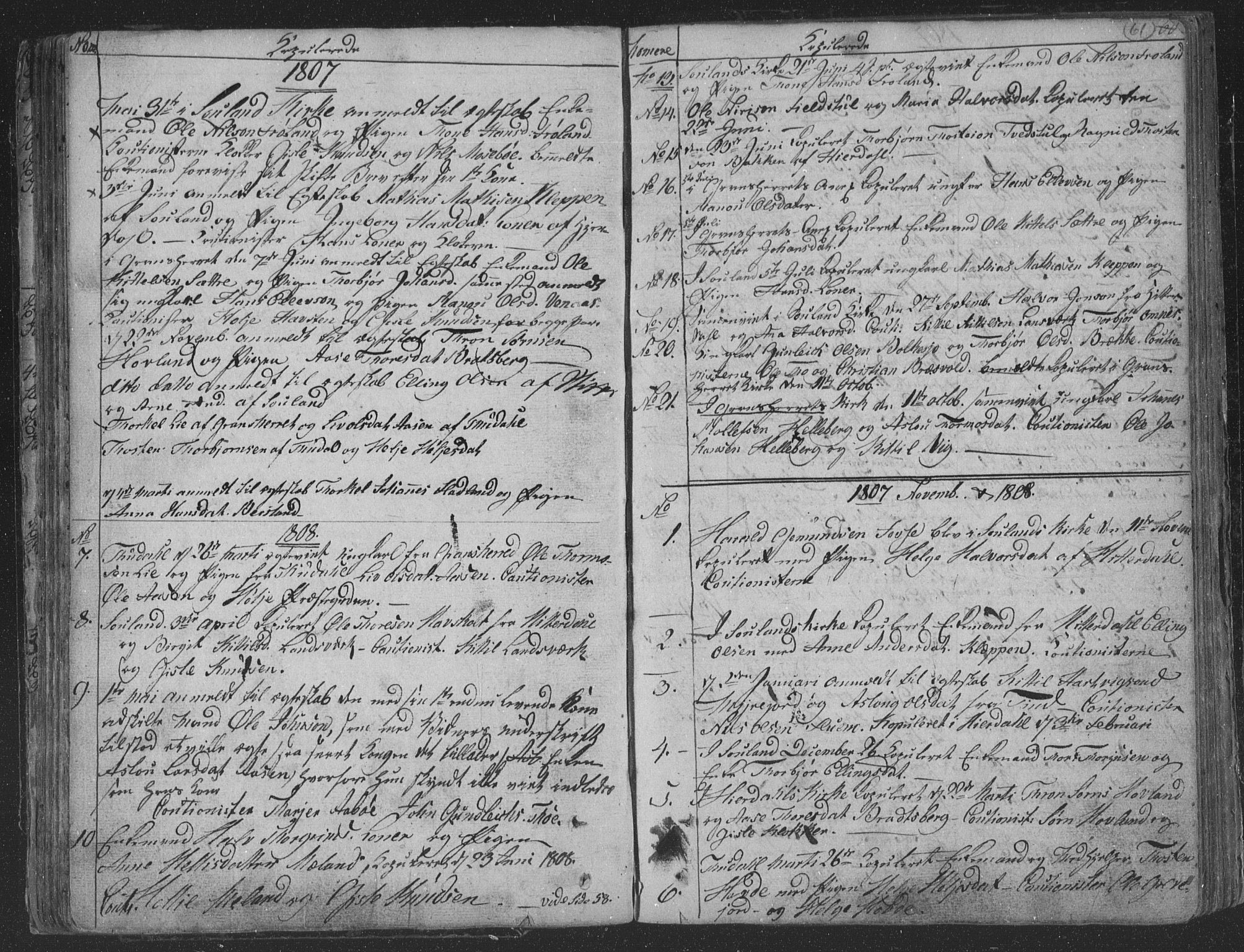 Hjartdal kirkebøker, SAKO/A-270/F/Fa/L0006: Parish register (official) no. I 6, 1801-1814, p. 61