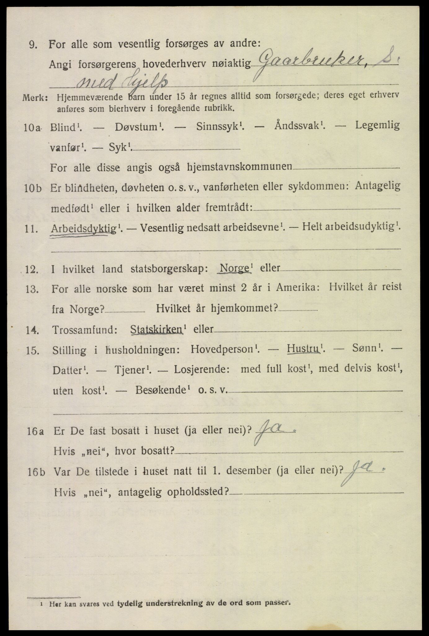 SAK, 1920 census for Landvik, 1920, p. 3663