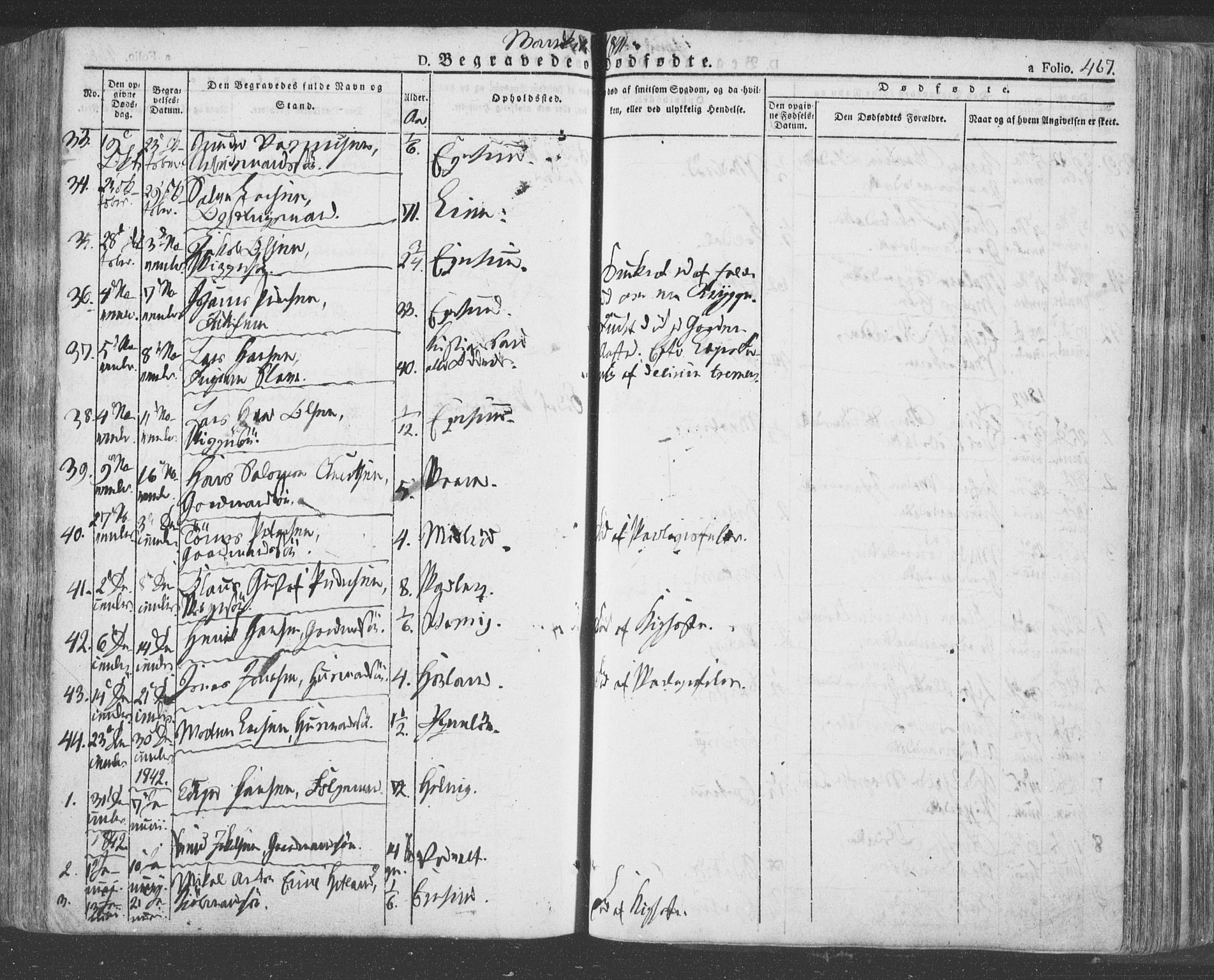 Eigersund sokneprestkontor, AV/SAST-A-101807/S08/L0009: Parish register (official) no. A 9, 1827-1850, p. 467