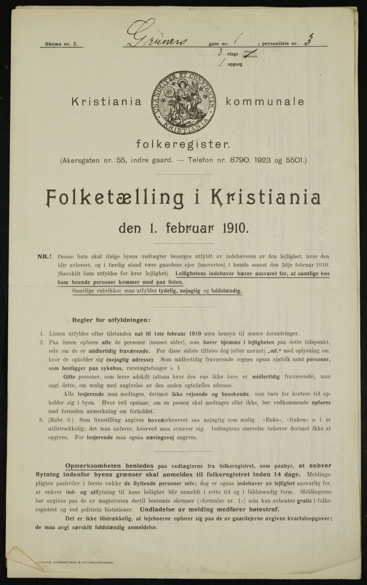 OBA, Municipal Census 1910 for Kristiania, 1910, p. 29365