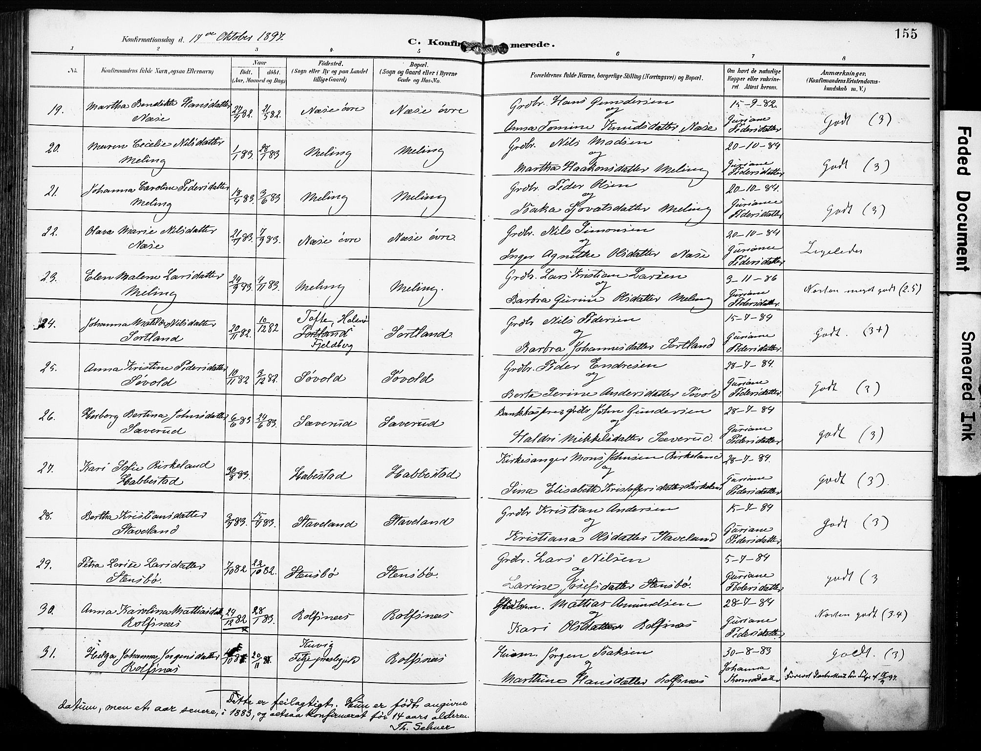 Finnås sokneprestembete, AV/SAB-A-99925/H/Ha/Haa/Haac/L0002: Parish register (official) no. C 2, 1895-1904, p. 155