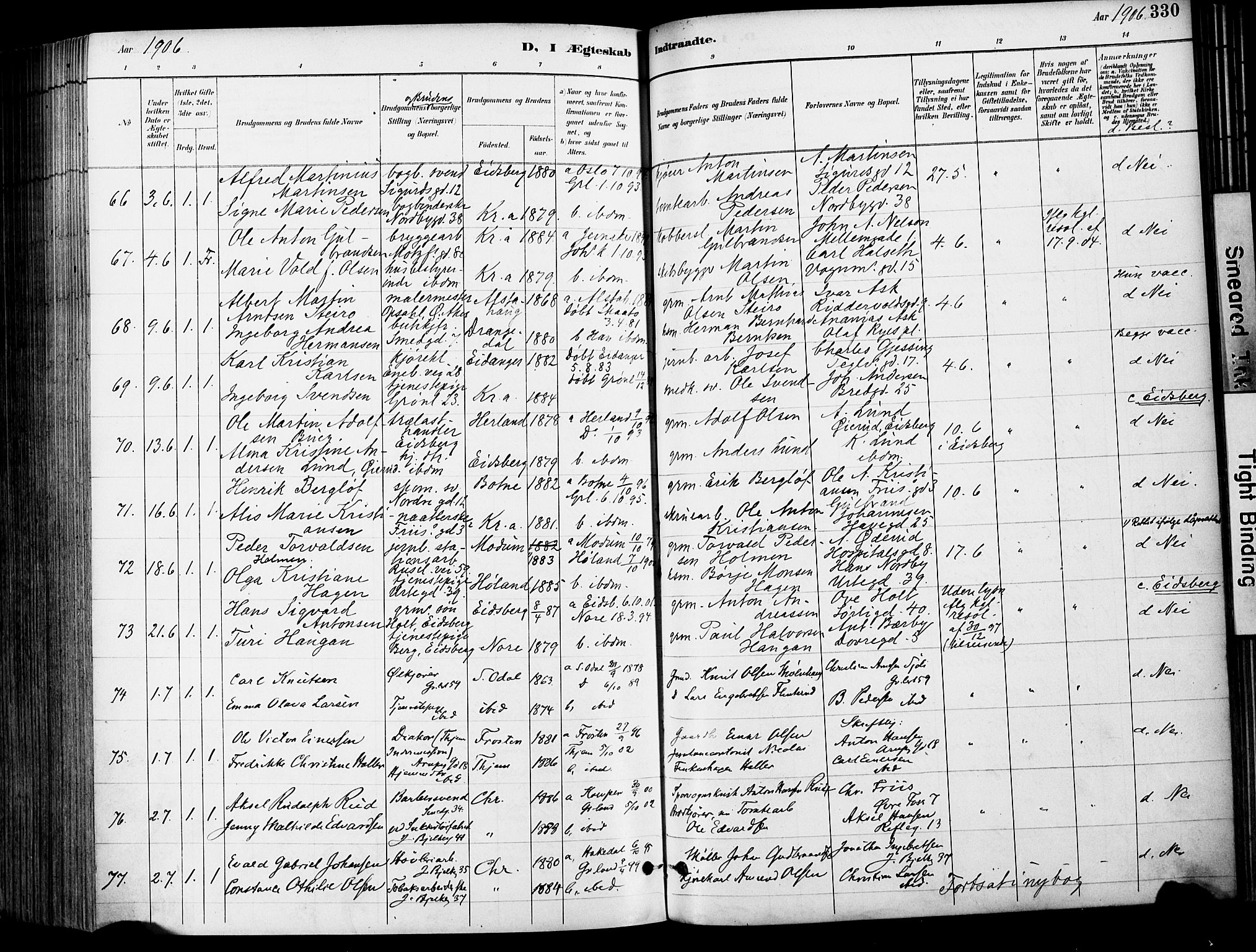 Grønland prestekontor Kirkebøker, SAO/A-10848/F/Fa/L0013: Parish register (official) no. 13, 1887-1906, p. 330