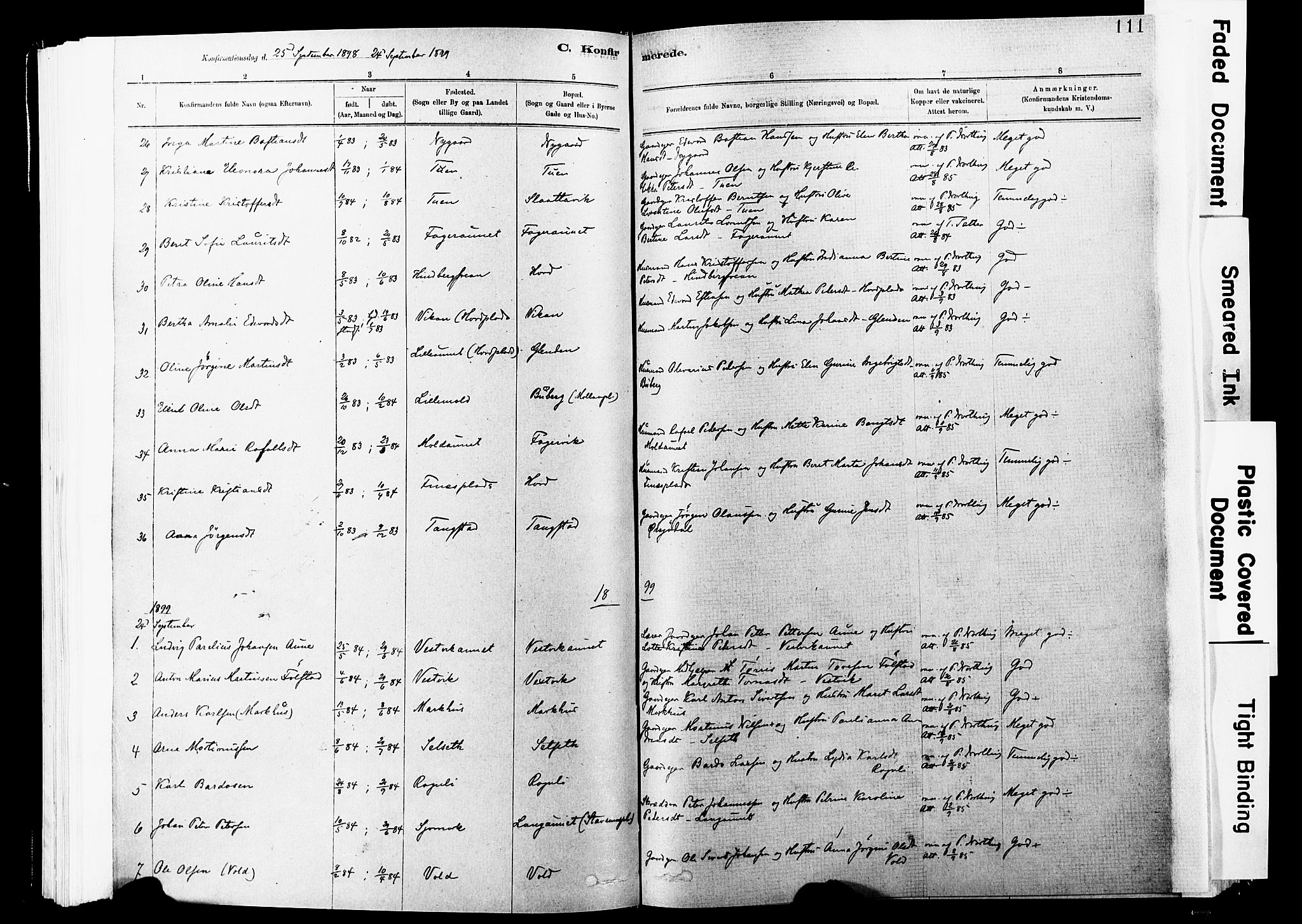 Ministerialprotokoller, klokkerbøker og fødselsregistre - Nord-Trøndelag, SAT/A-1458/744/L0420: Parish register (official) no. 744A04, 1882-1904, p. 111