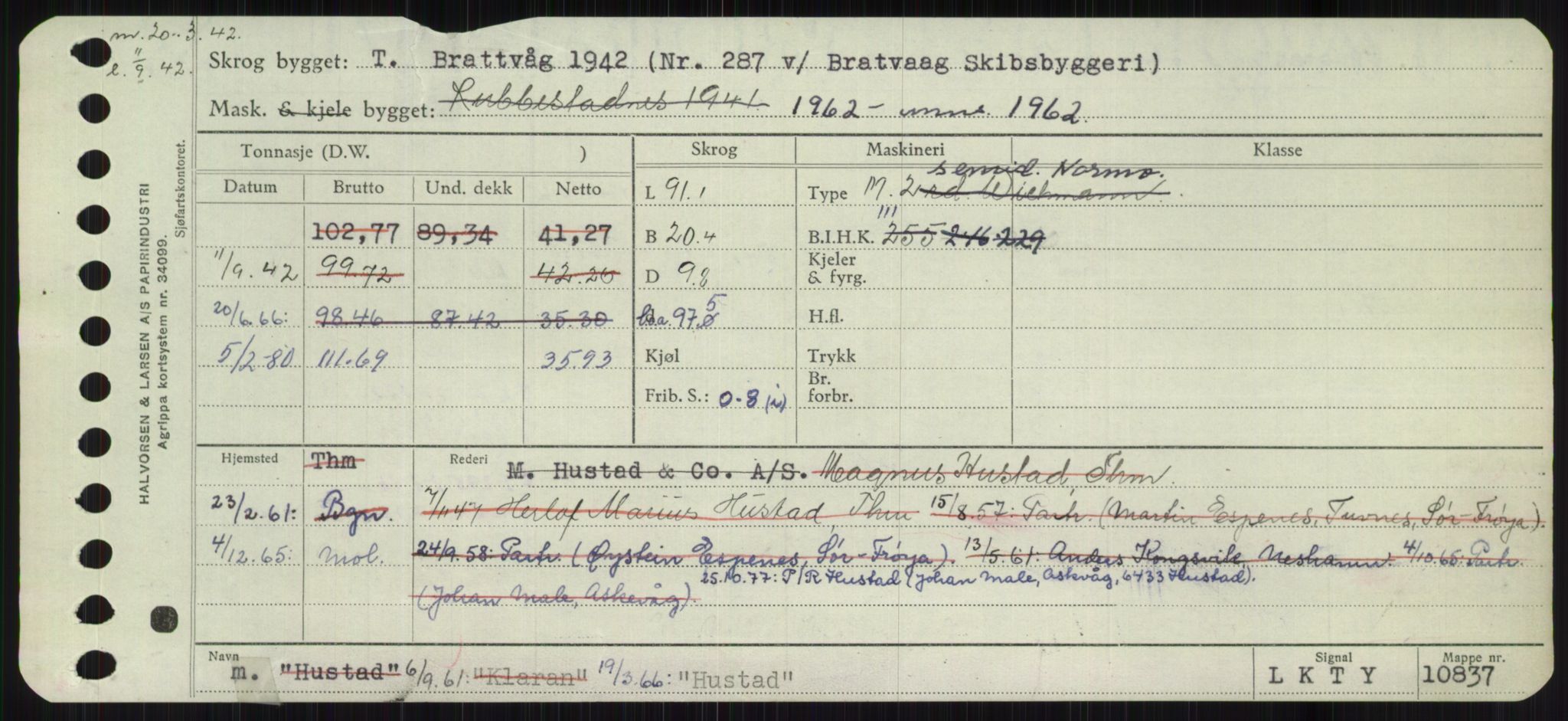 Sjøfartsdirektoratet med forløpere, Skipsmålingen, RA/S-1627/H/Ha/L0003/0001: Fartøy, Hilm-Mar / Fartøy, Hilm-Kol, p. 147