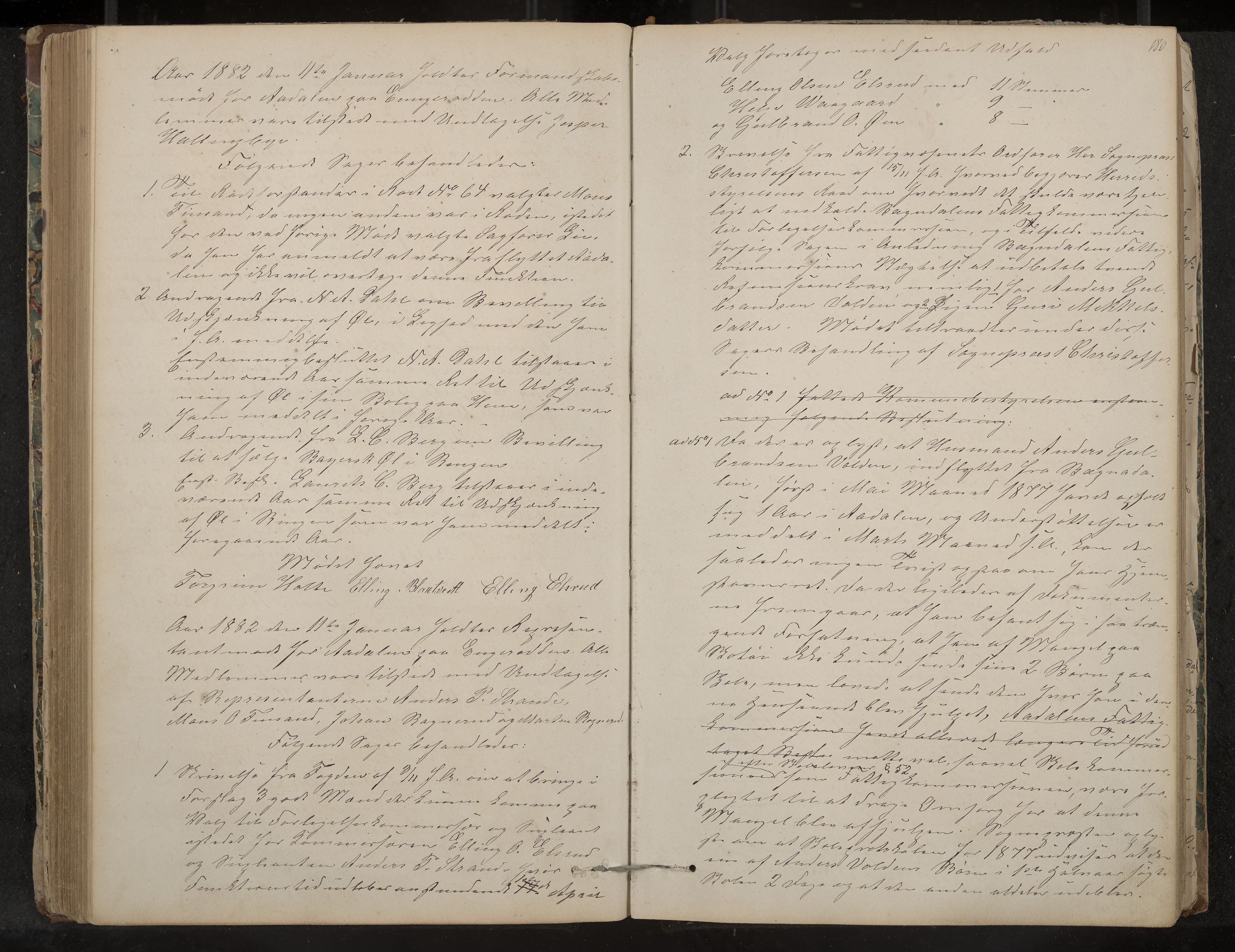 Ådal formannskap og sentraladministrasjon, IKAK/0614021/A/Aa/L0001: Møtebok, 1858-1891, p. 180