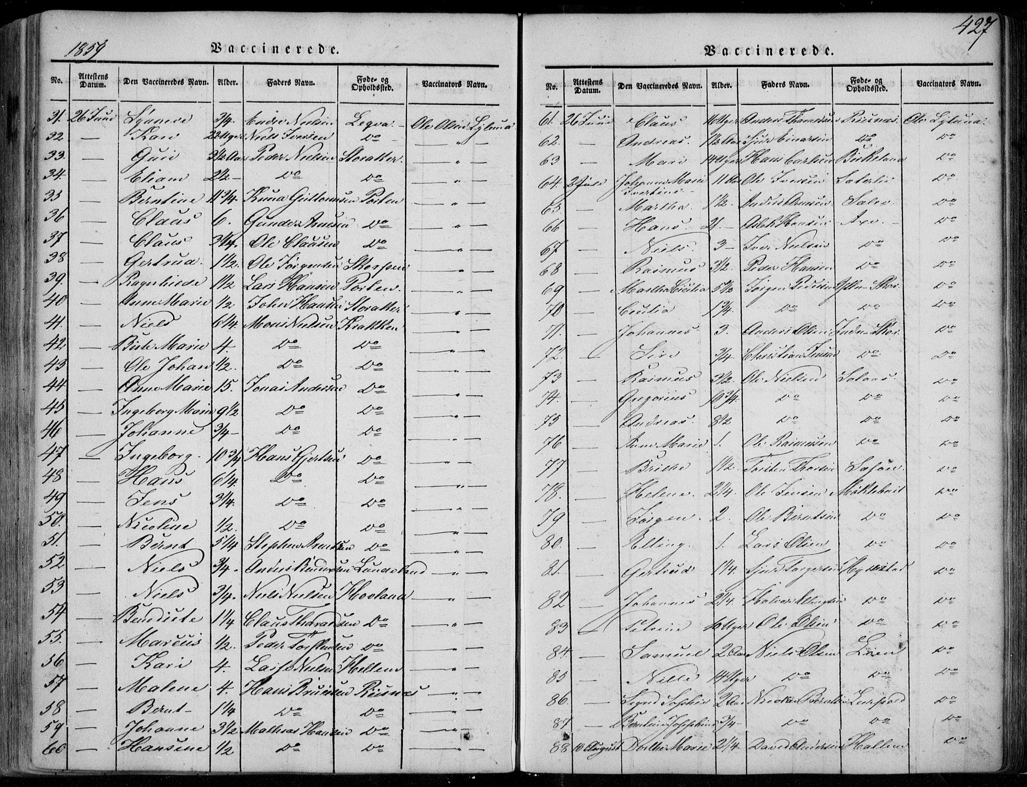 Askvoll sokneprestembete, AV/SAB-A-79501/H/Haa/Haaa/L0011/0002: Parish register (official) no. A 11 II, 1845-1878, p. 427