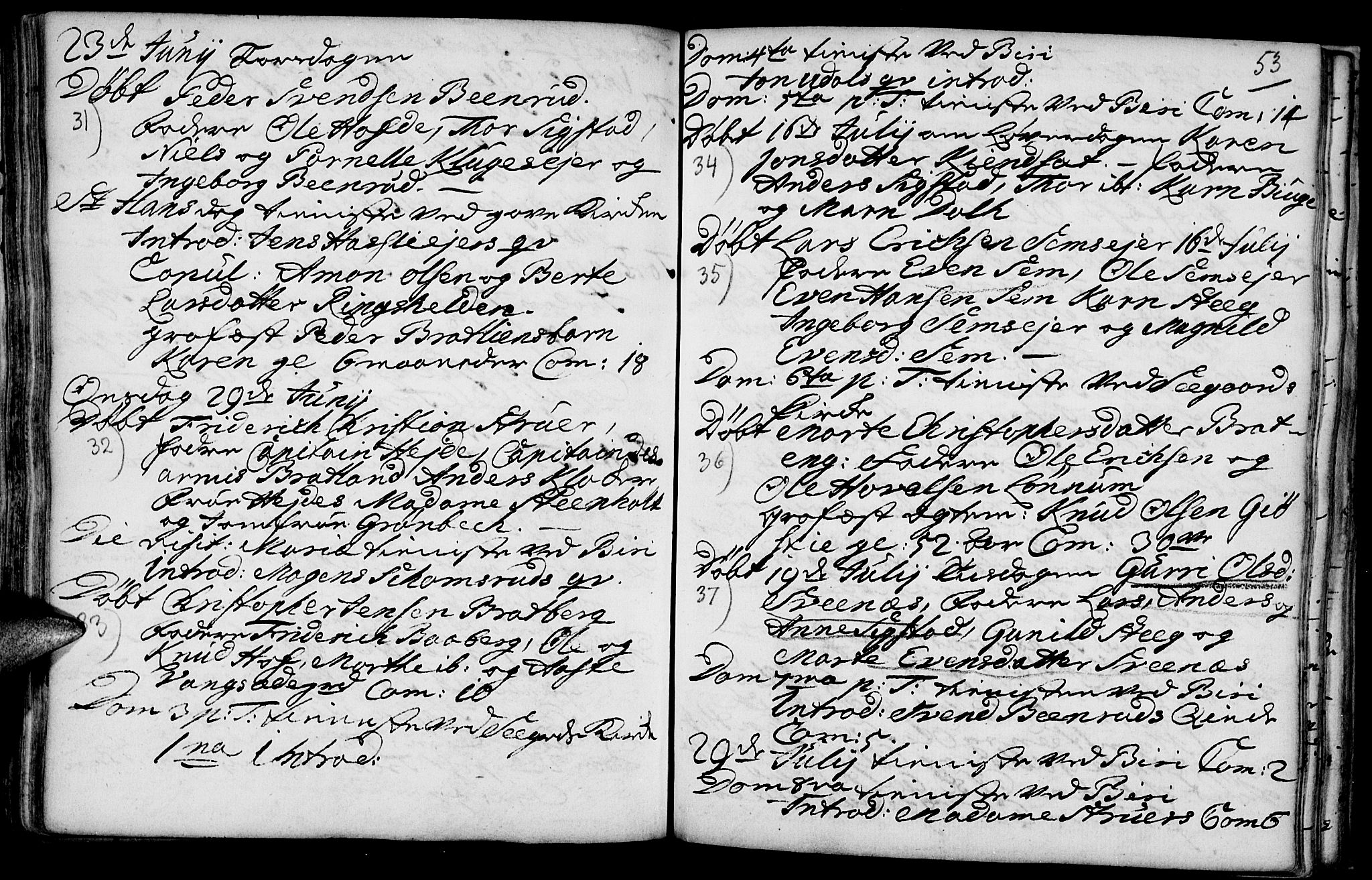 Biri prestekontor, AV/SAH-PREST-096/H/Ha/Haa/L0001: Parish register (official) no. 1, 1730-1754, p. 53