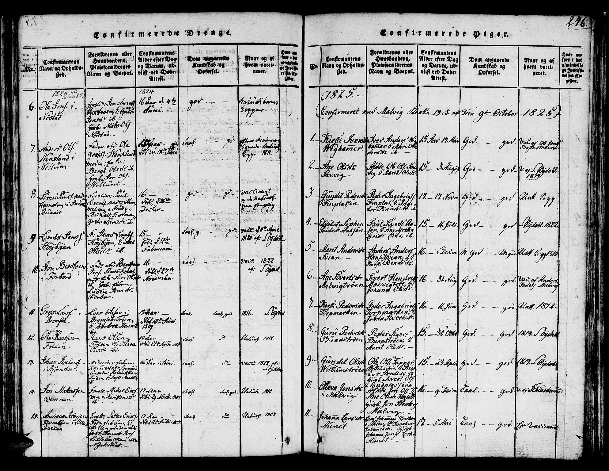 Ministerialprotokoller, klokkerbøker og fødselsregistre - Sør-Trøndelag, SAT/A-1456/616/L0420: Parish register (copy) no. 616C03, 1817-1835, p. 246