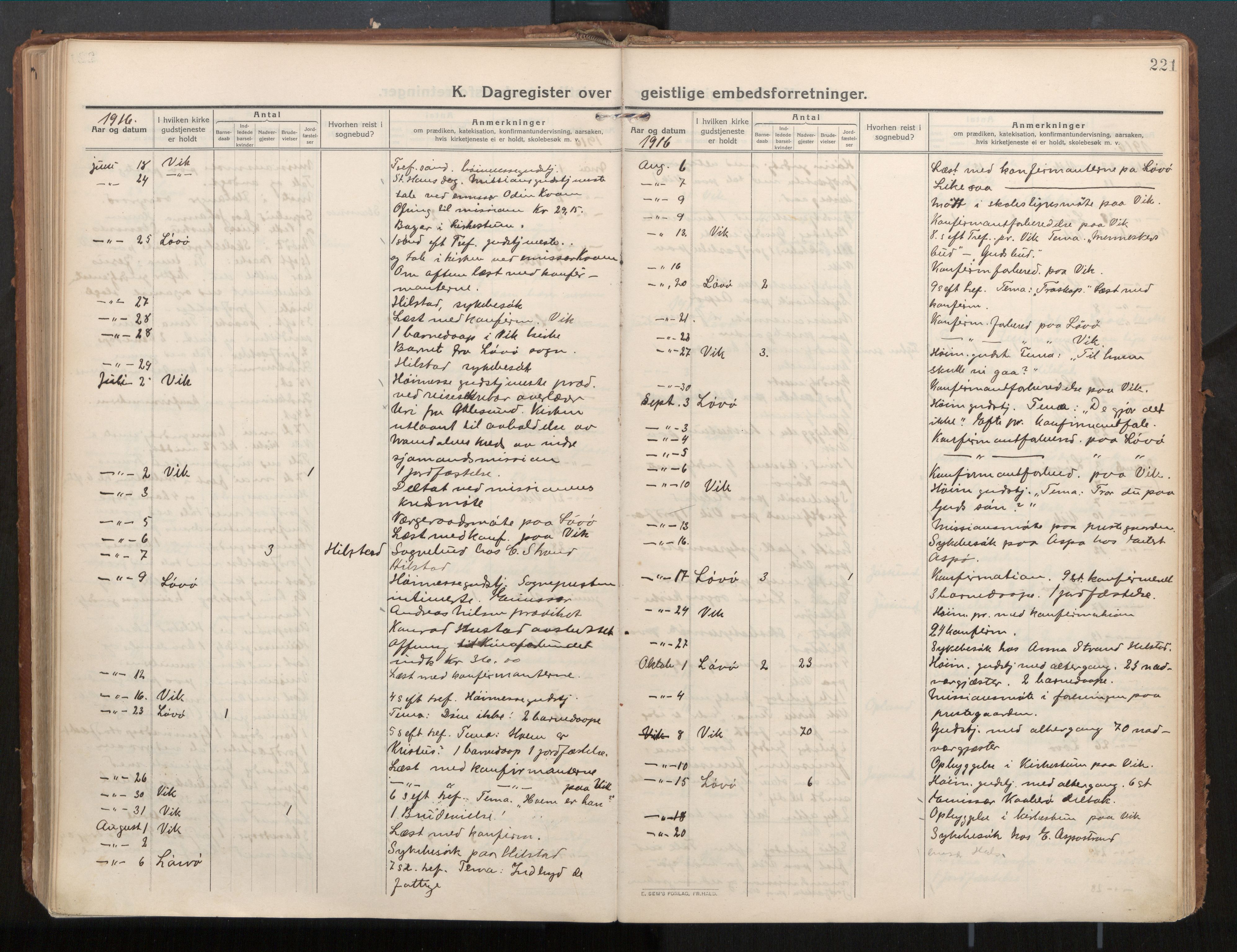 Ministerialprotokoller, klokkerbøker og fødselsregistre - Nord-Trøndelag, AV/SAT-A-1458/771/L0598: Parish register (official) no. 771A05, 1911-1937, p. 221