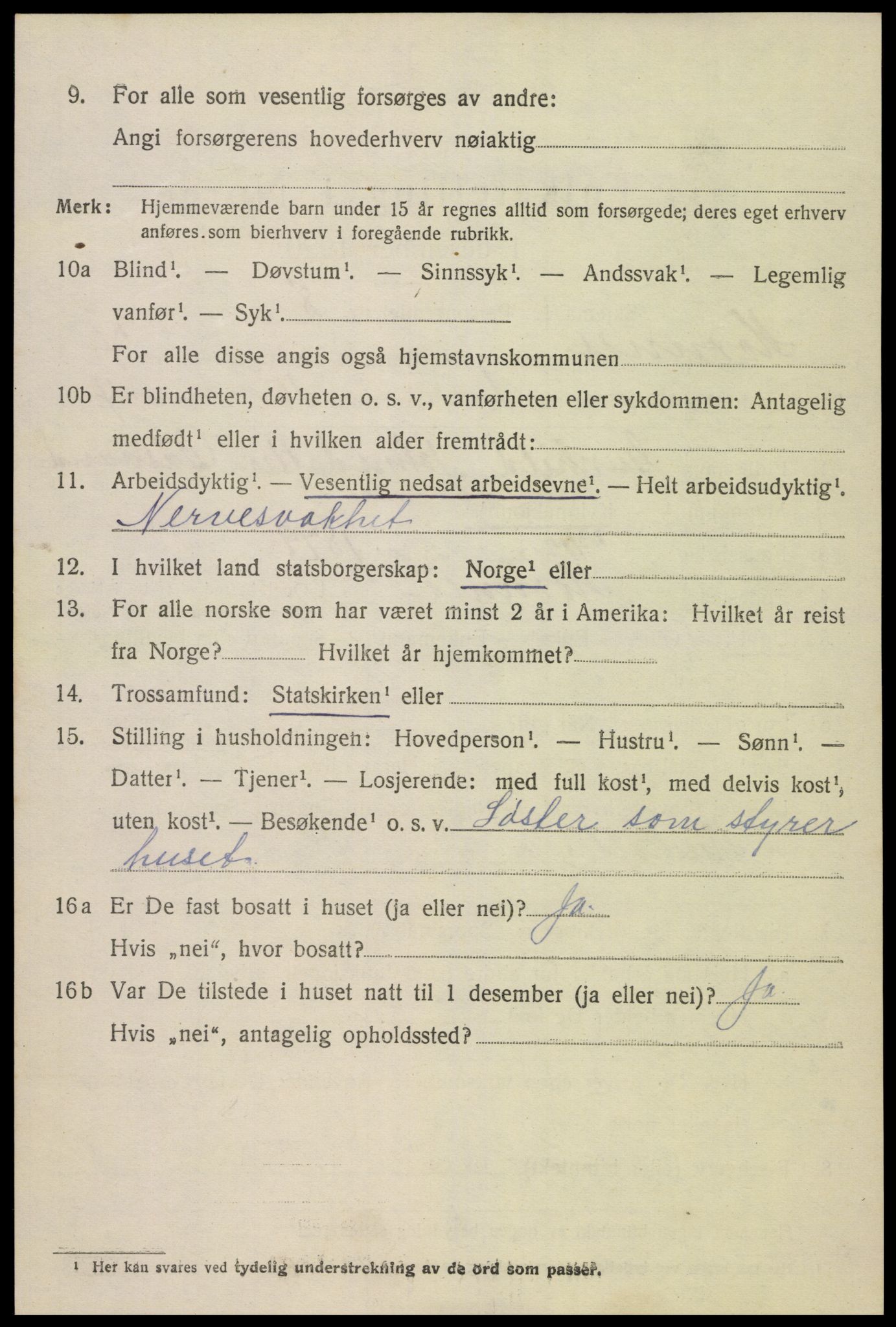 SAK, 1920 census for Hornnes, 1920, p. 1662