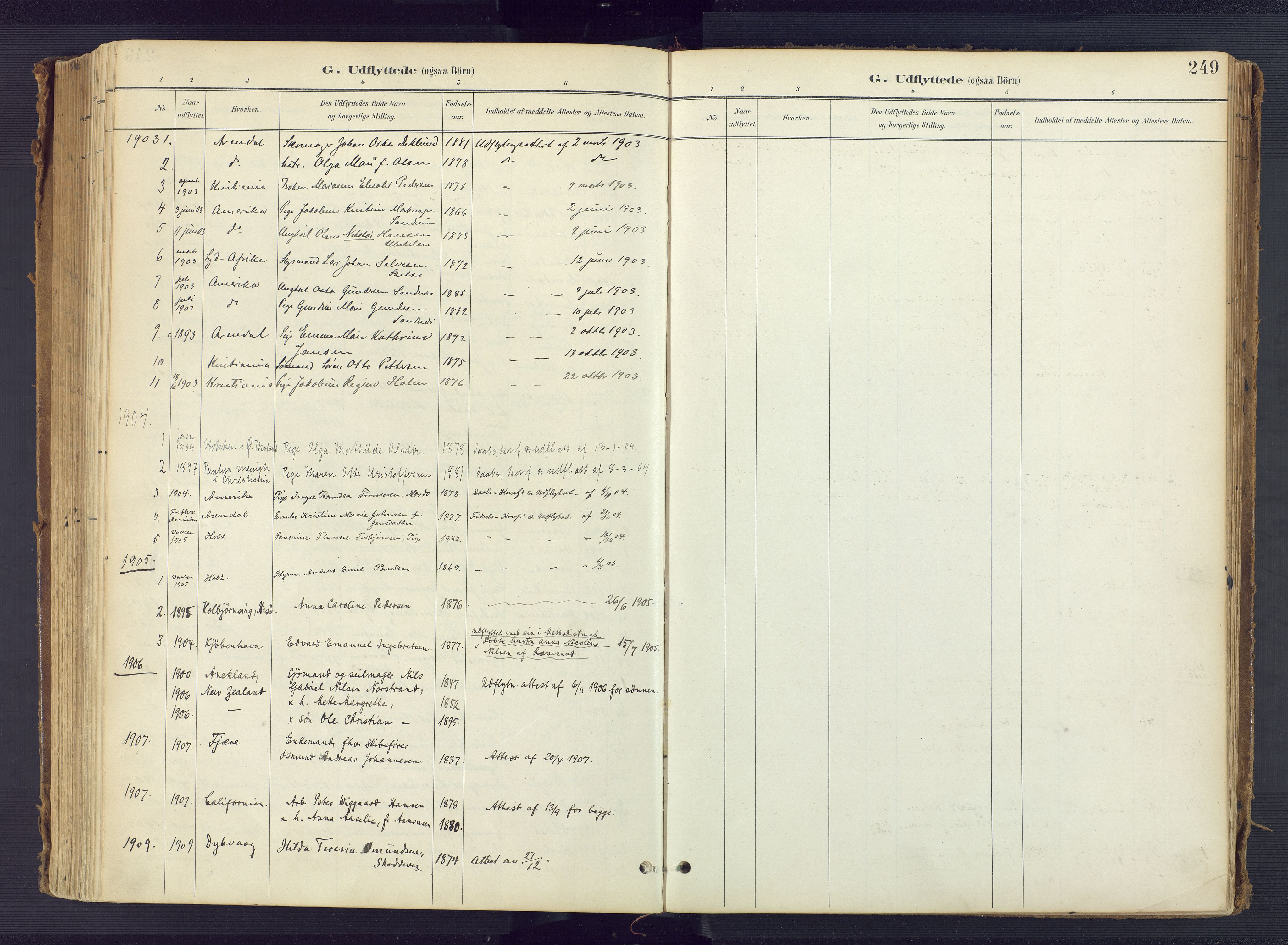 Tromøy sokneprestkontor, AV/SAK-1111-0041/F/Fa/L0010: Parish register (official) no. A 10, 1896-1912, p. 249