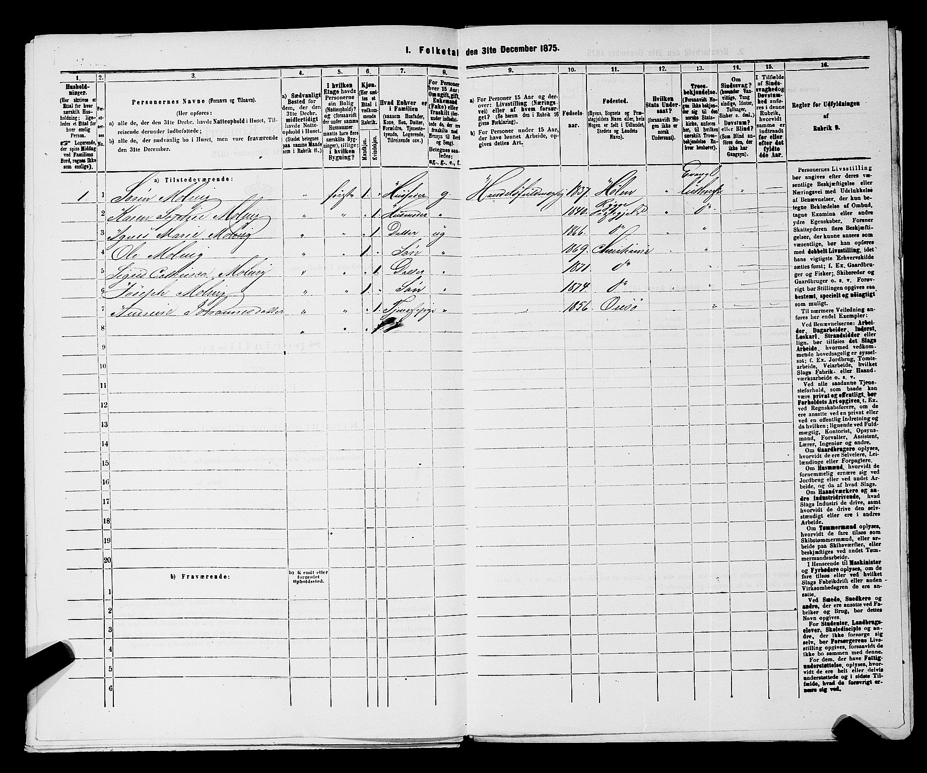 RA, 1875 census for 0103B Fredrikstad/Fredrikstad, 1875, p. 1505