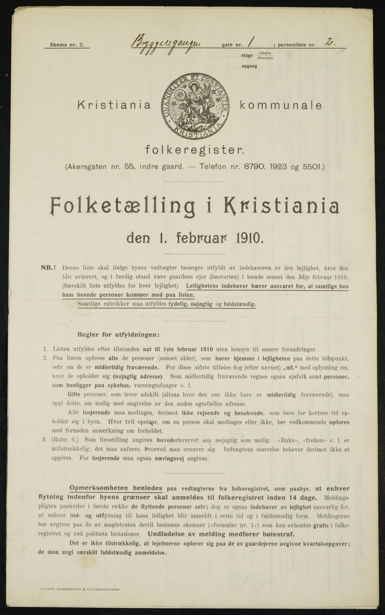 OBA, Municipal Census 1910 for Kristiania, 1910, p. 9616