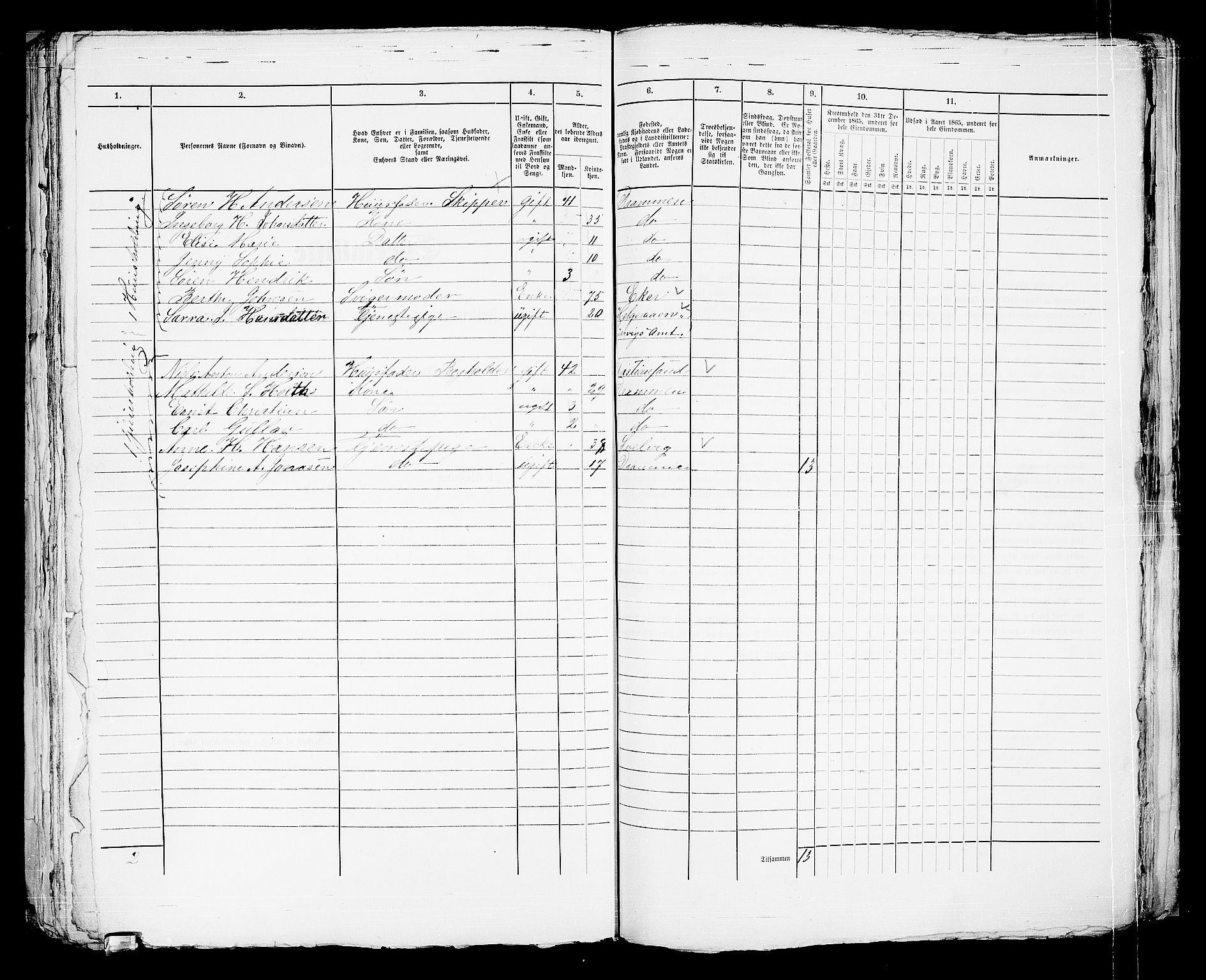 RA, 1865 census for Strømsø in Drammen, 1865, p. 987