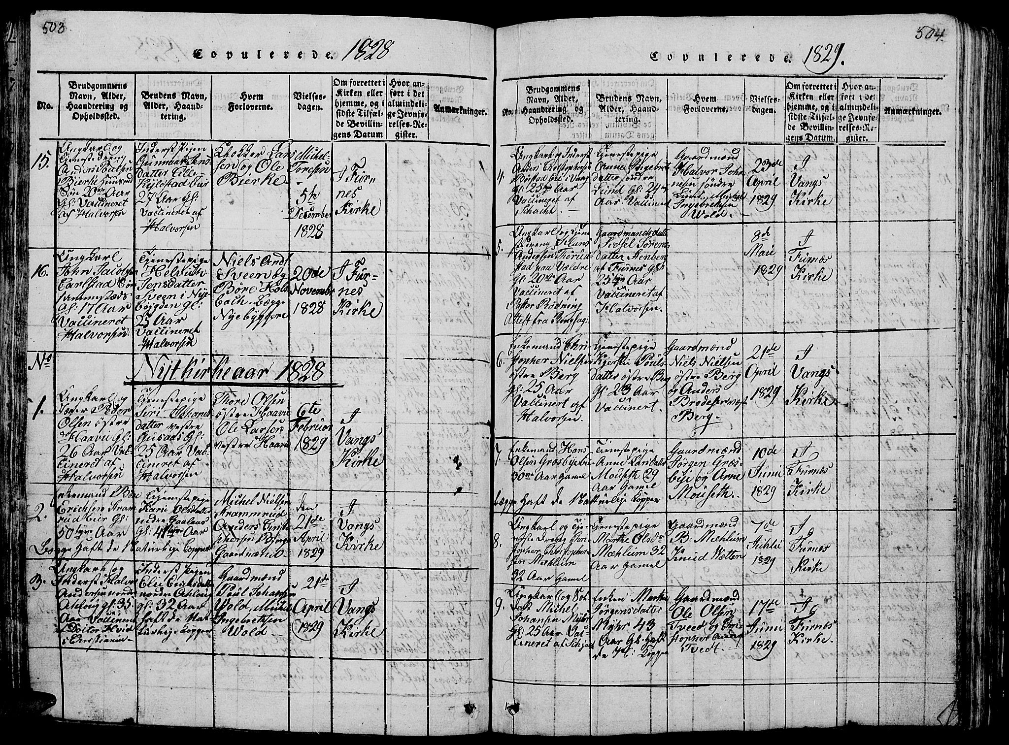Vang prestekontor, Hedmark, SAH/PREST-008/H/Ha/Hab/L0005: Parish register (copy) no. 5, 1815-1836, p. 503-504