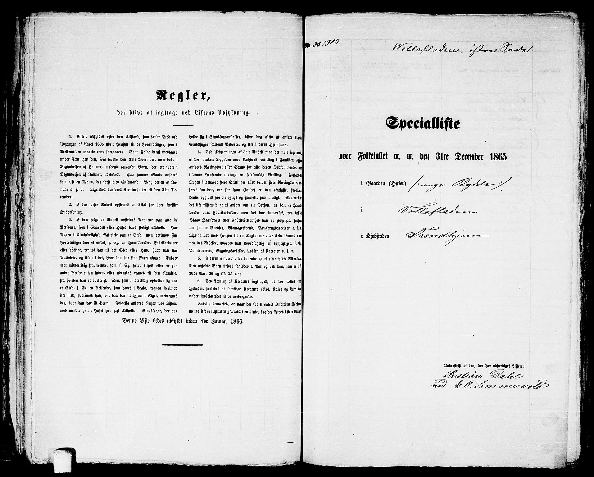 RA, 1865 census for Trondheim, 1865, p. 2705