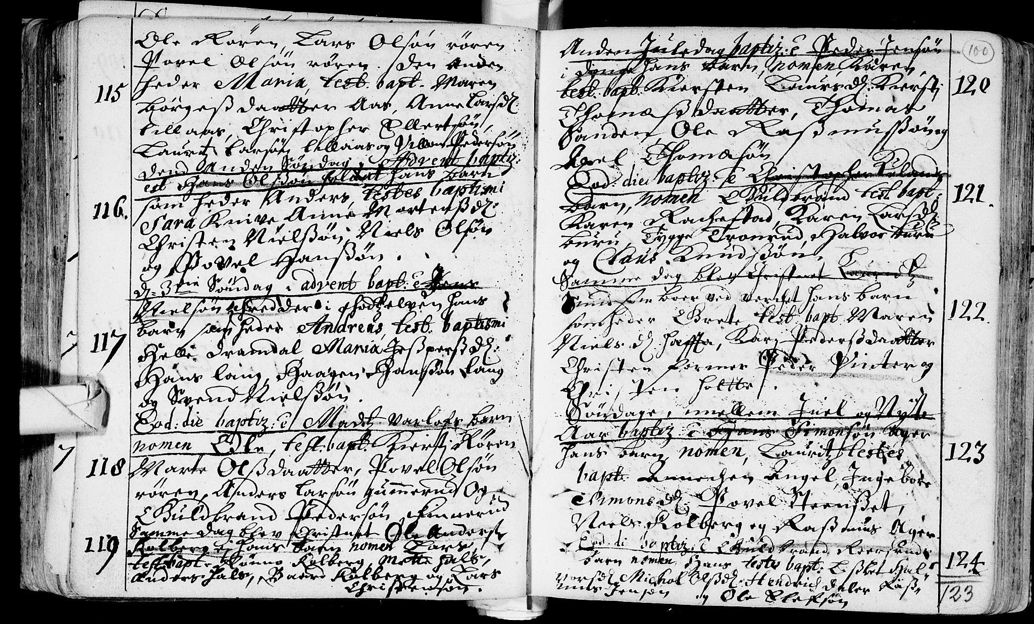 Eiker kirkebøker, AV/SAKO-A-4/F/Fa/L0002: Parish register (official) no. I 2, 1705-1724, p. 100