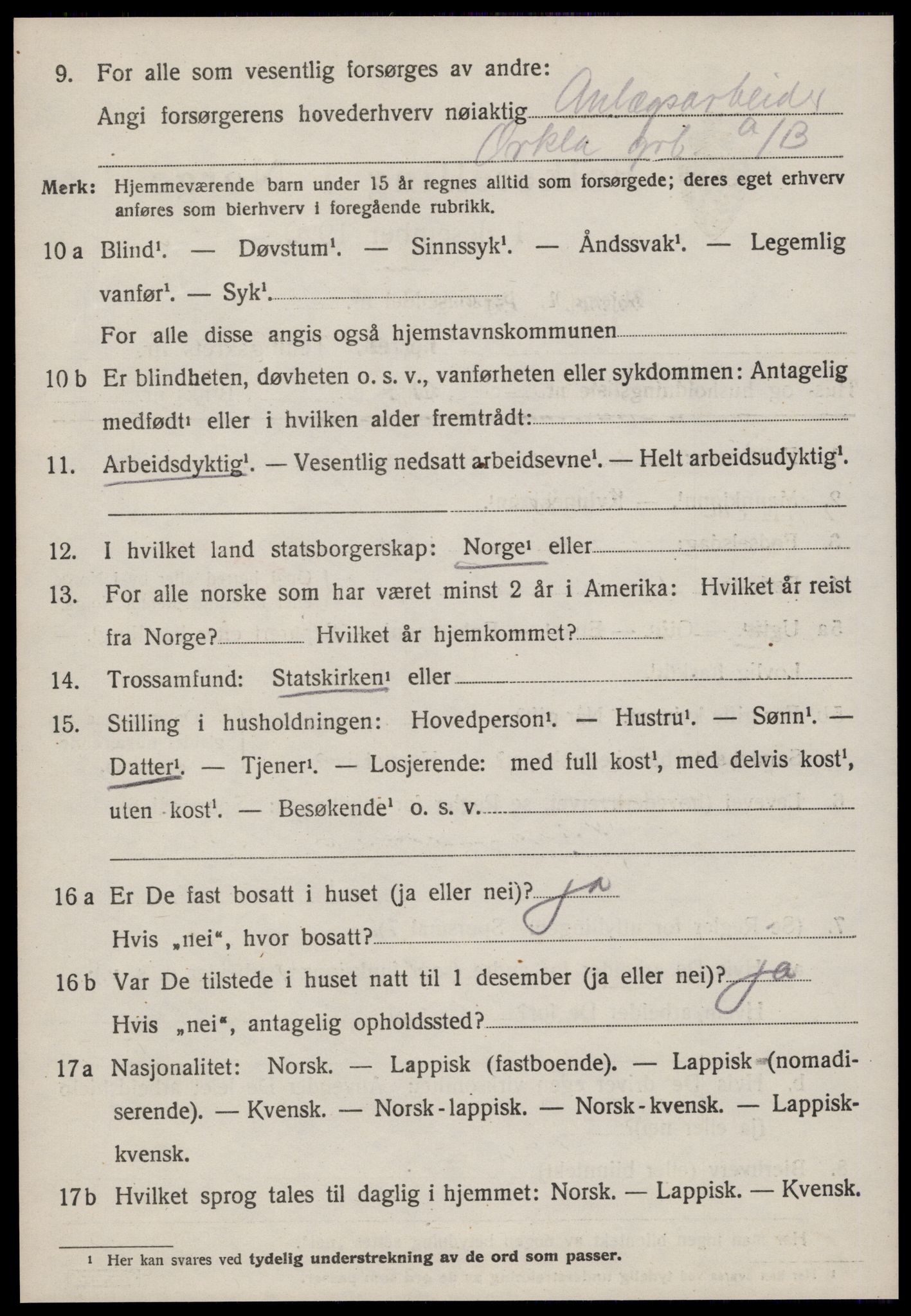 SAT, 1920 census for Meldal, 1920, p. 5722