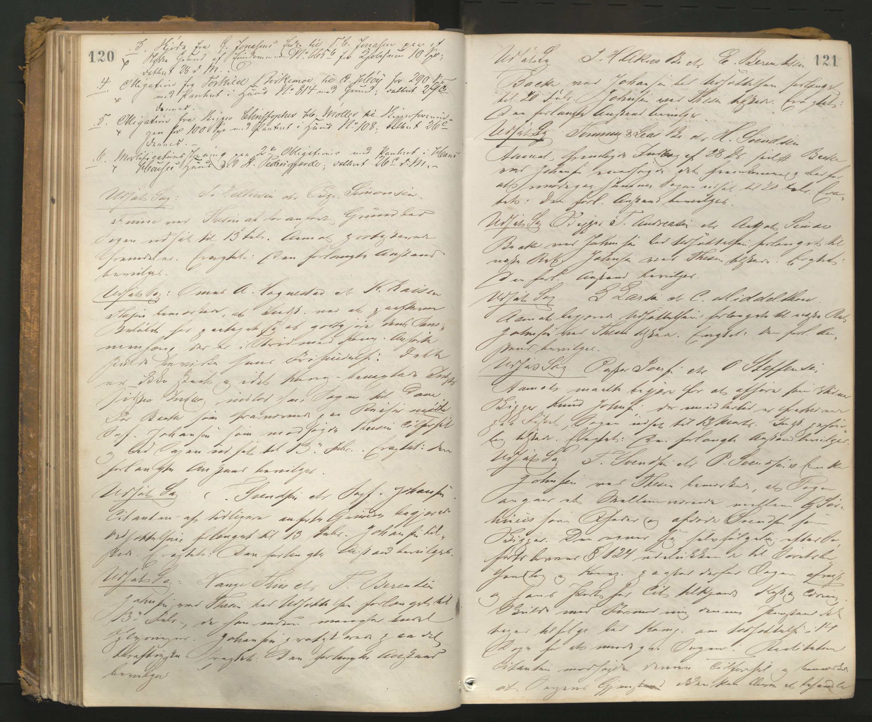 Stavanger byfogd, AV/SAST-A-101408/001/3/30/30BA/L0060: Bytingprotkoll, 1870-1876, p. 120-121