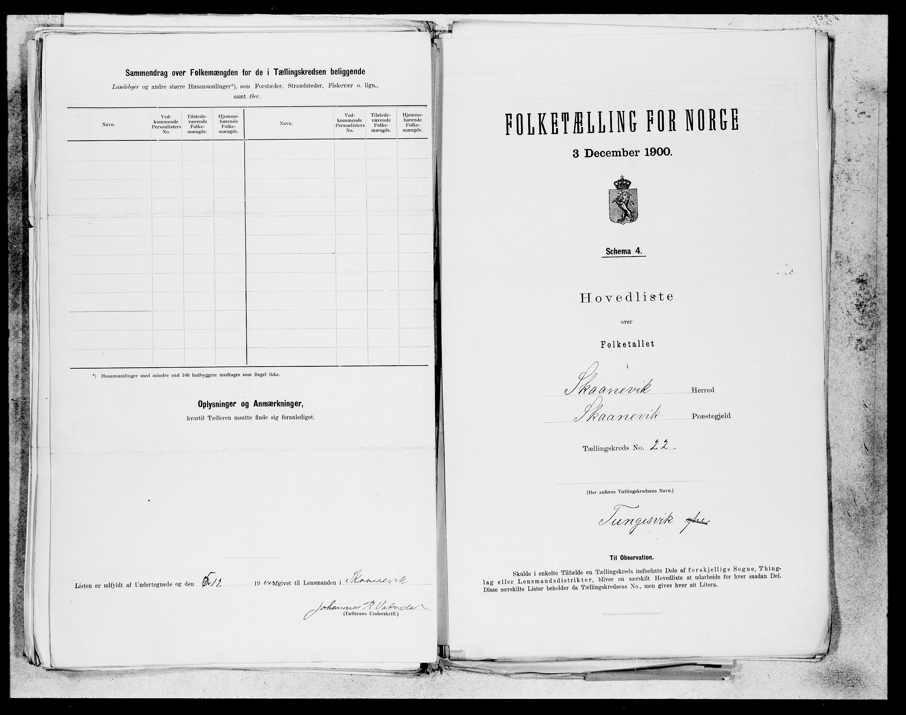 SAB, 1900 census for Skånevik, 1900, p. 43